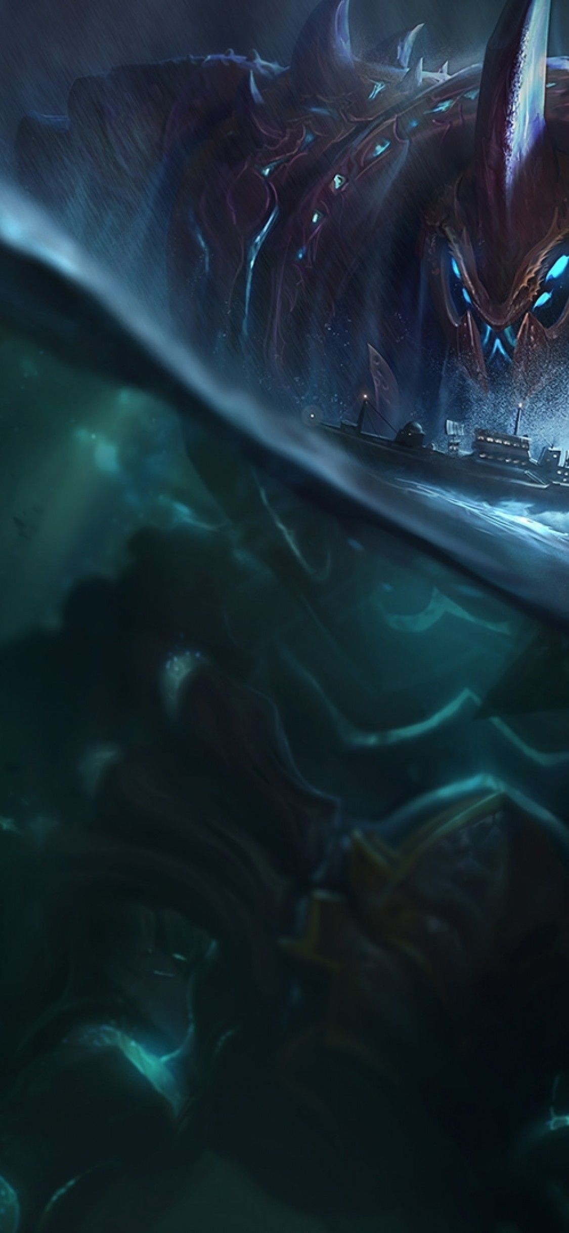 Download 1125x2436 League Of Legends, Urgot, Artwork, Underwater