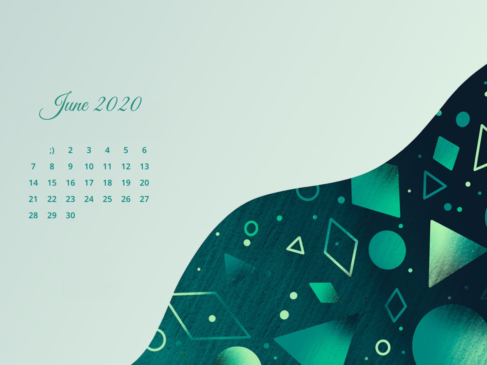 June 2020 Calendar HD Wallpaper