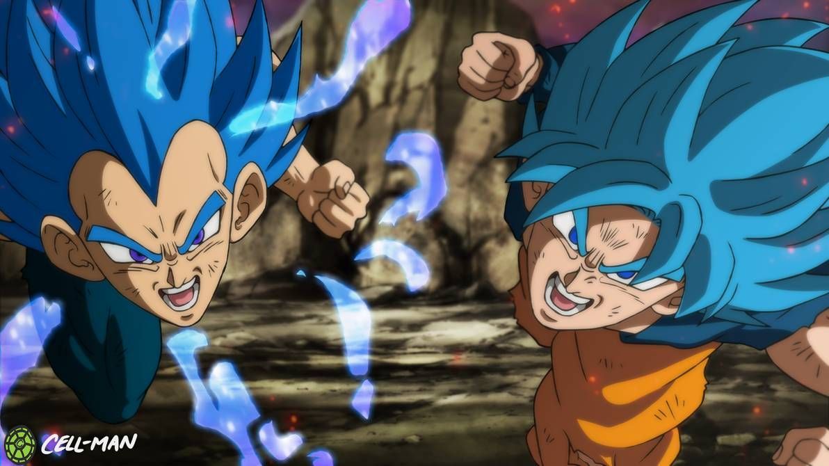 SSB Goku And SSBE Vegeta By CELL MAN. Anime Dragon Ball Super, Dragon Ball Art, Dragon Ball Artwork