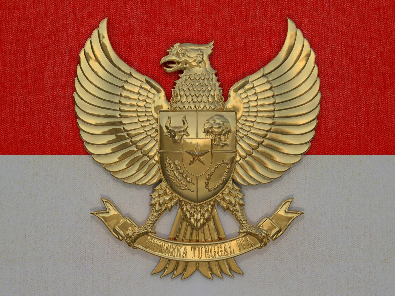 Garuda Pancasila Logo 3D Rendering