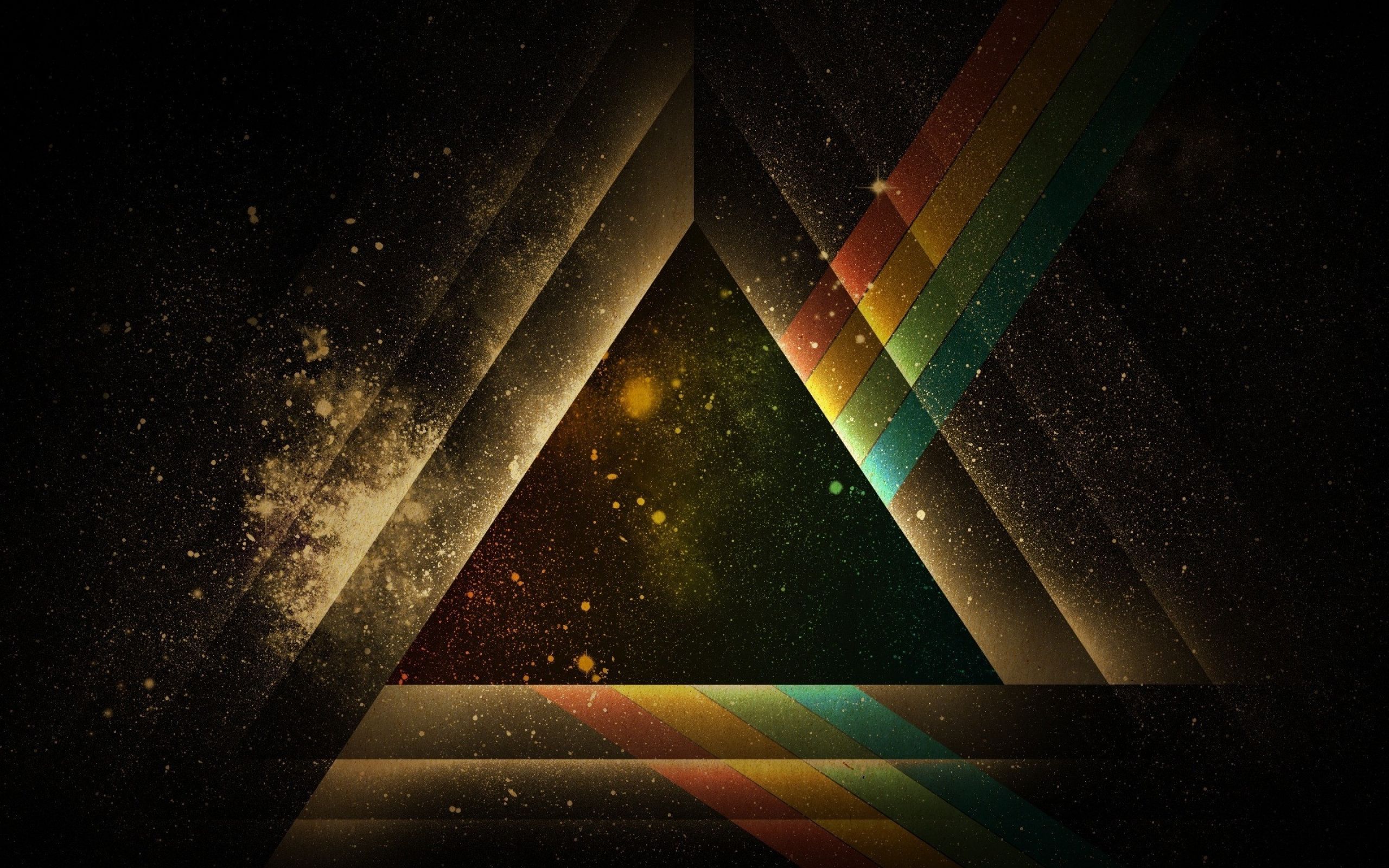 3D Rainbow Triangle In Galaxy Wallpaper and Abstract