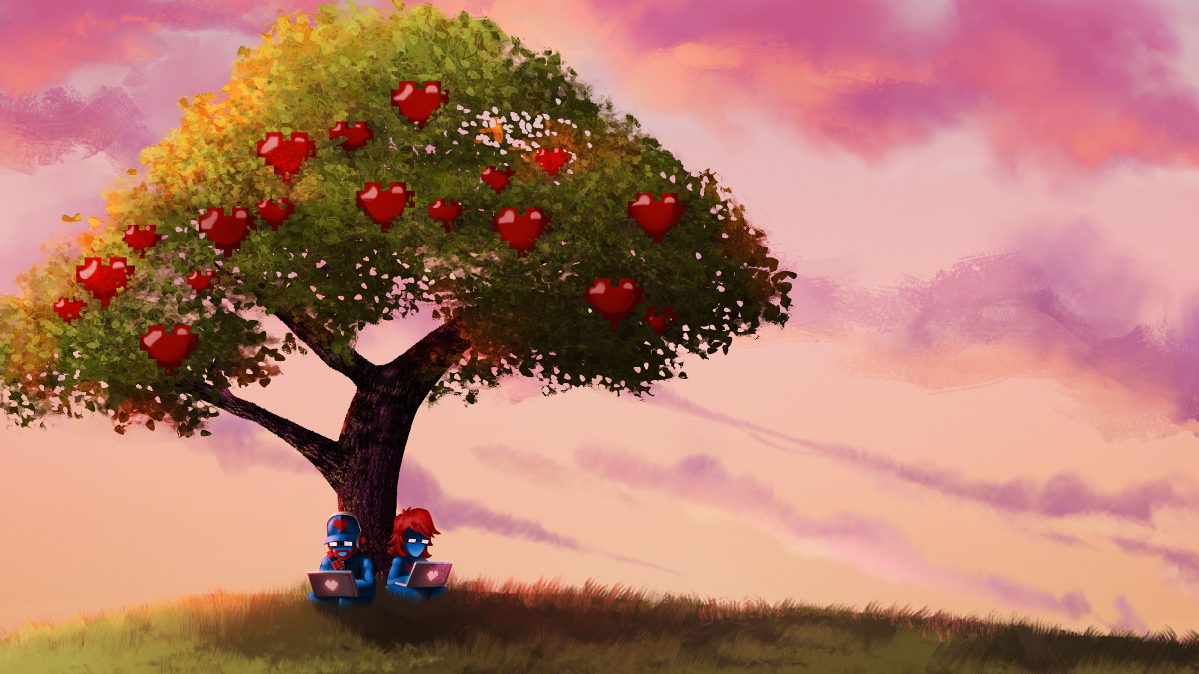 monstercat pegboard nerds trees sky fruit apples computer