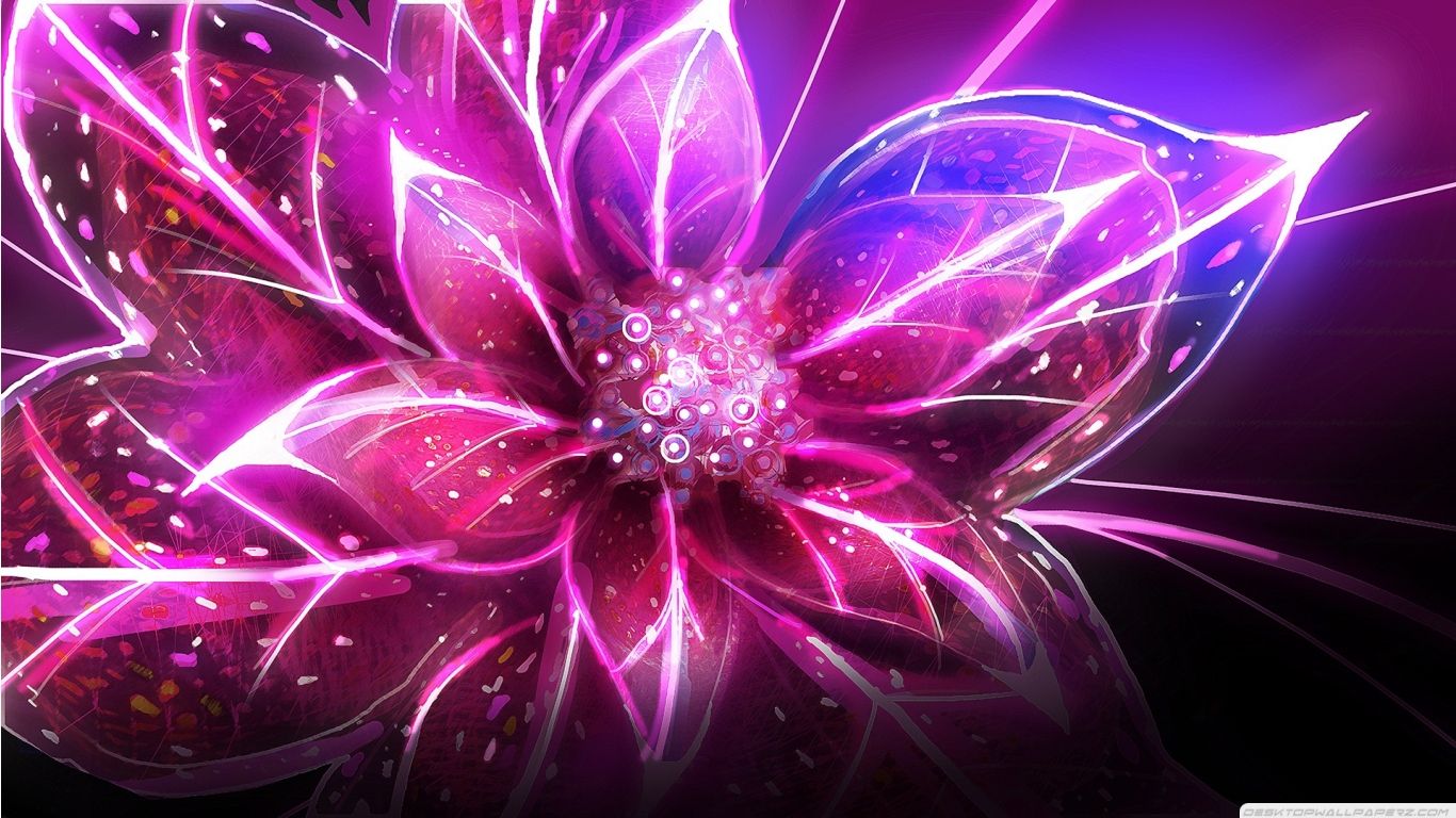 Free download Flower Pink Purple Blue 1366768 30202 HD Wallpaper