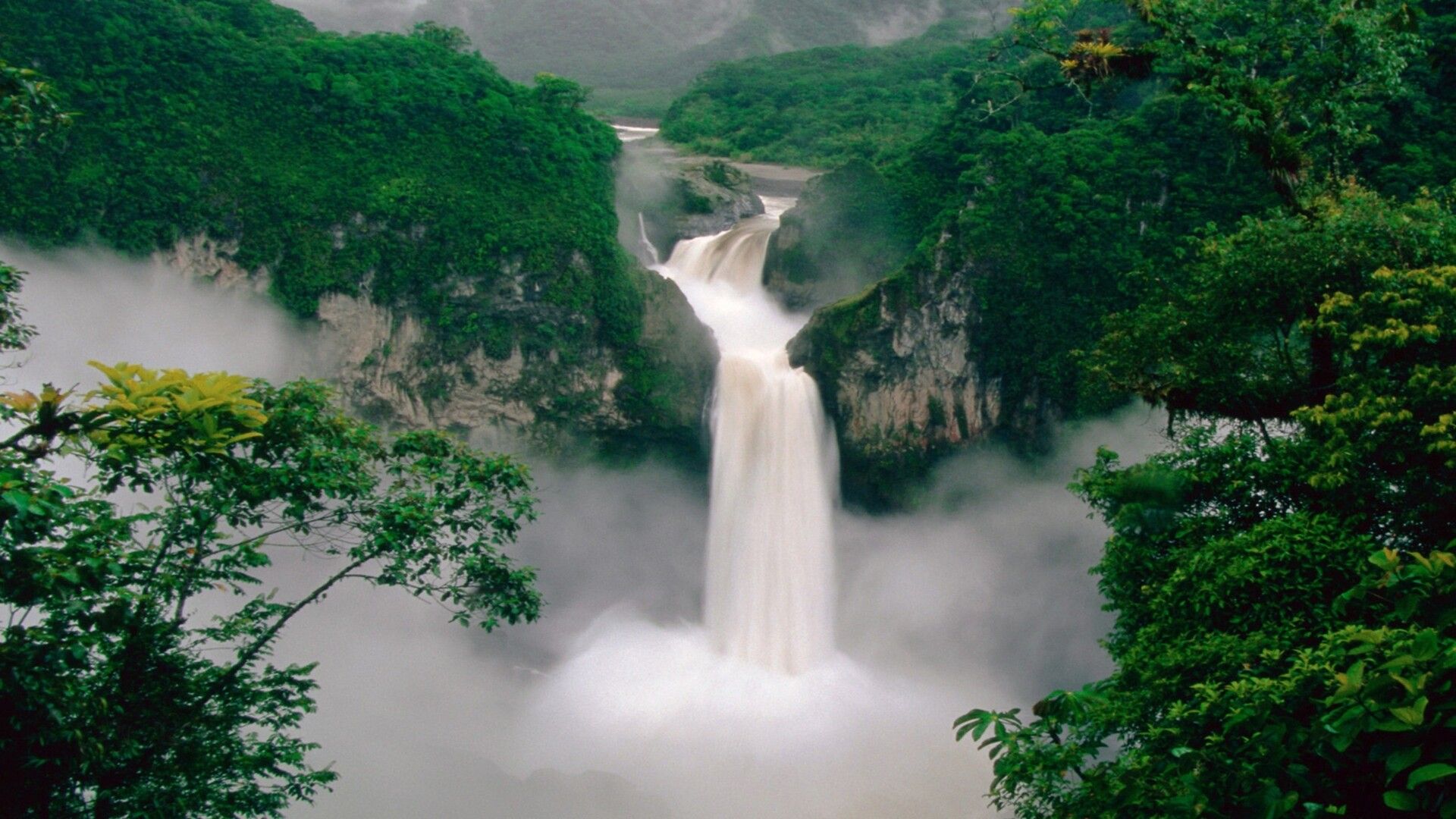 Green Forest Waterfall Laptop Full HD 1080P HD 4k