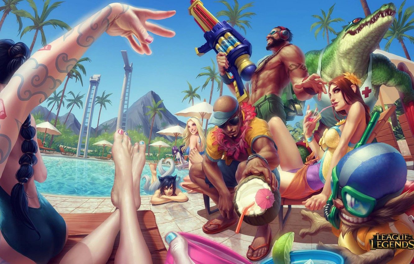 Wallpaper pool, party, lol, League of Legends image for desktop