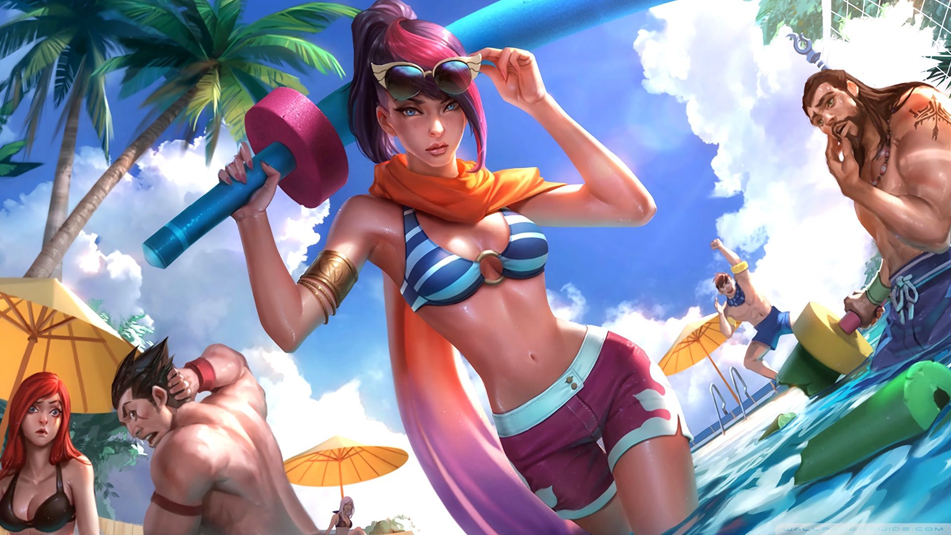 League of Legends Party Fiora Ultra HD Desktop Background