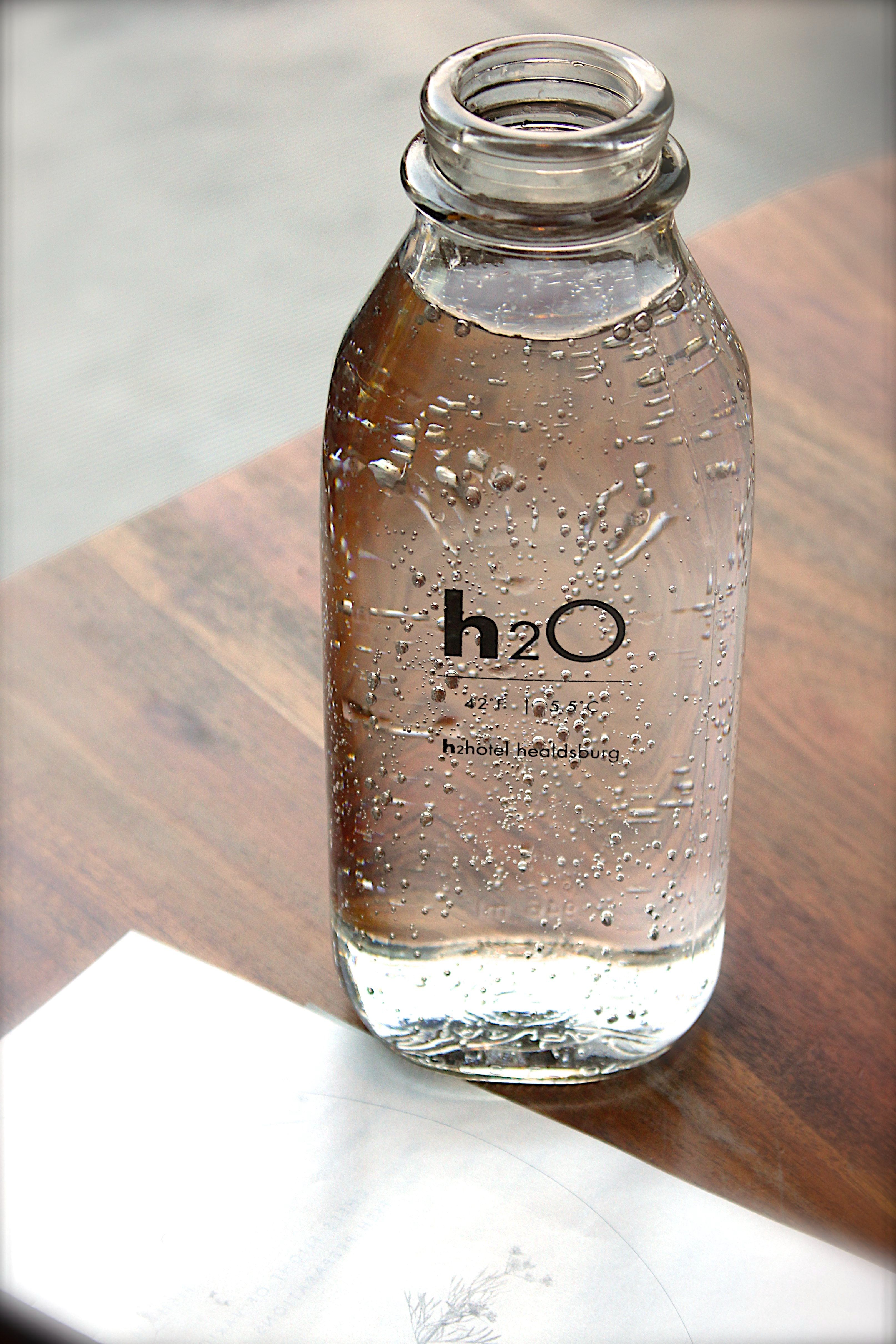 Clear Glass H2o Bottle · Free