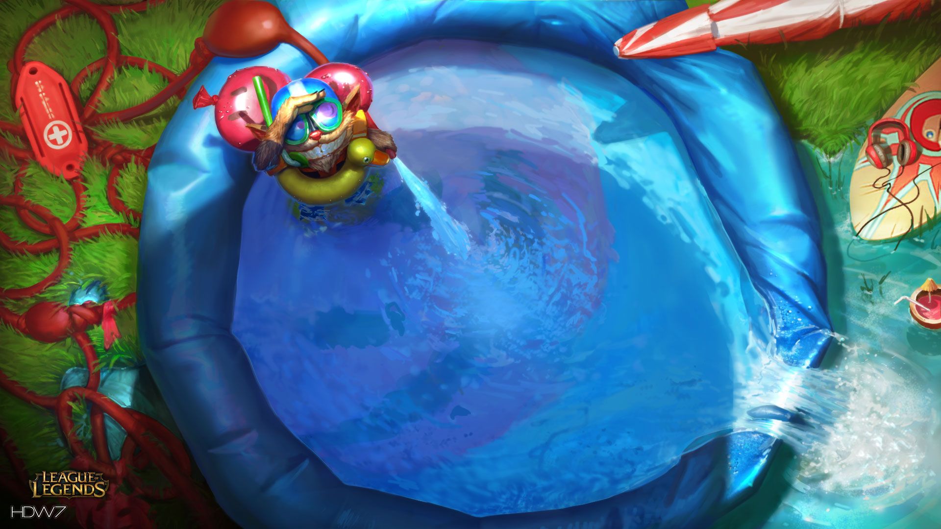 league of legends game lol pool party ziggs water. HD wallpaper