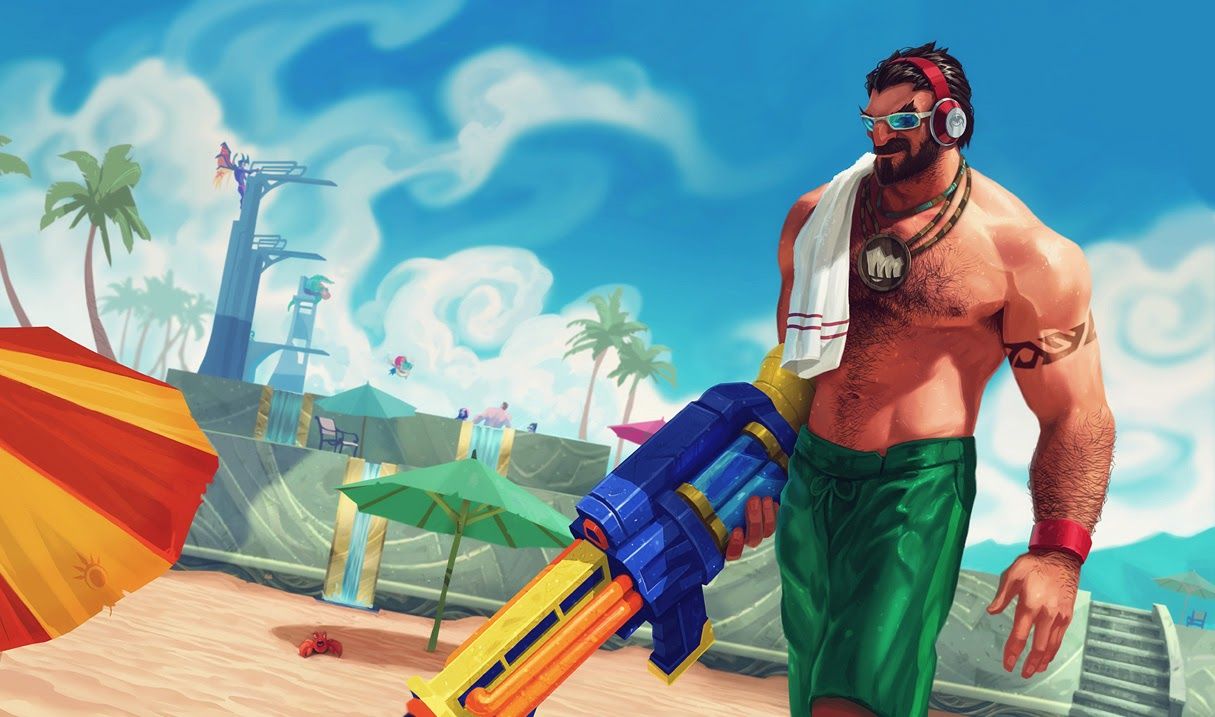 Pool Party Graves Skin of Legends Wallpaper