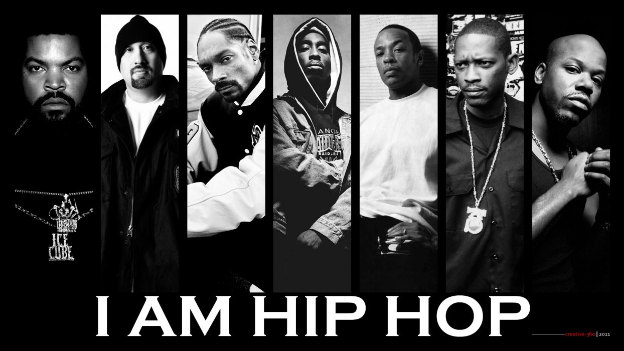 Hip Hop Rap BW Ice Cube Snoop Dogg Tupac Shakur Dr Dre wallpaper