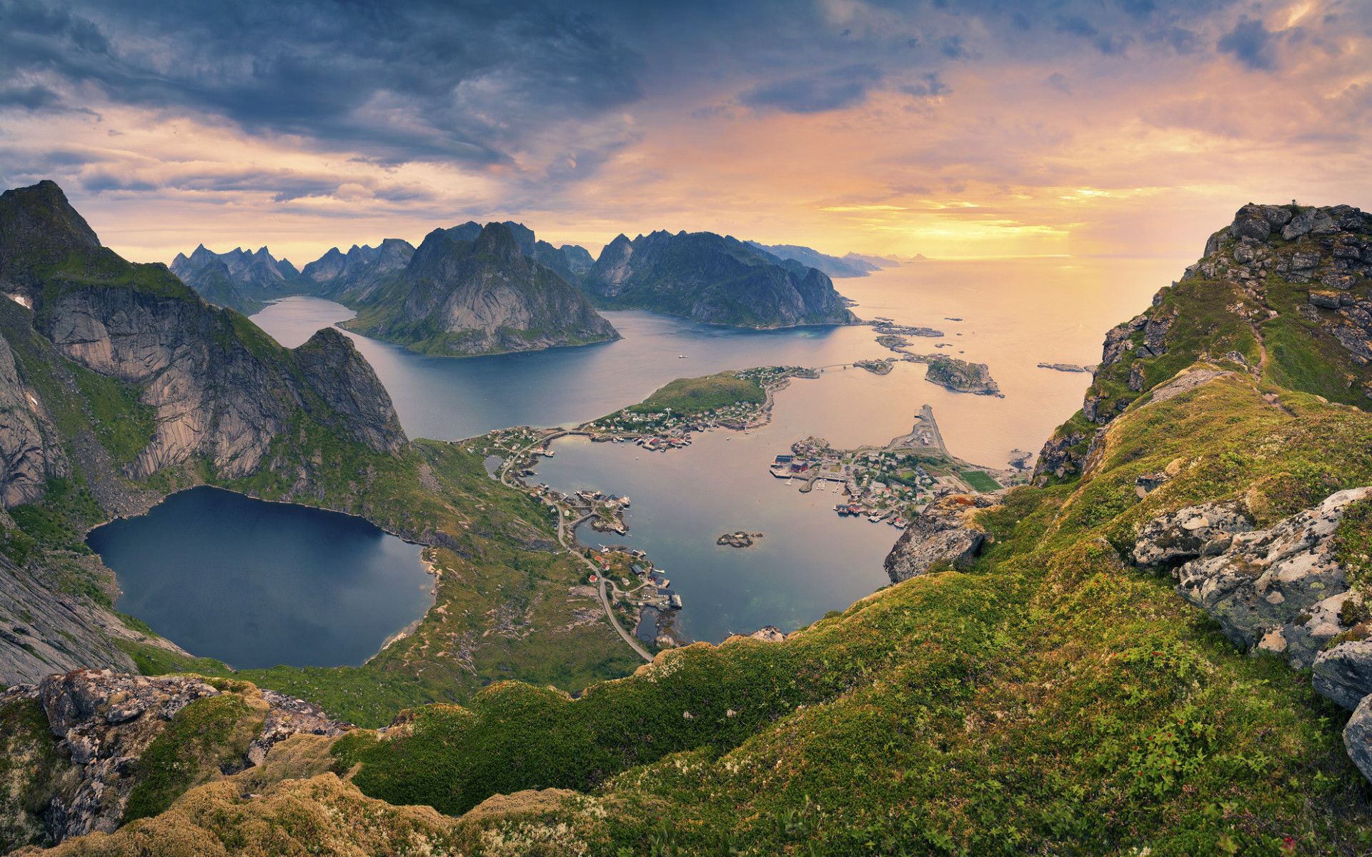Lofoten Norway Aerial View wallpaper. Lofoten Norway Aerial View