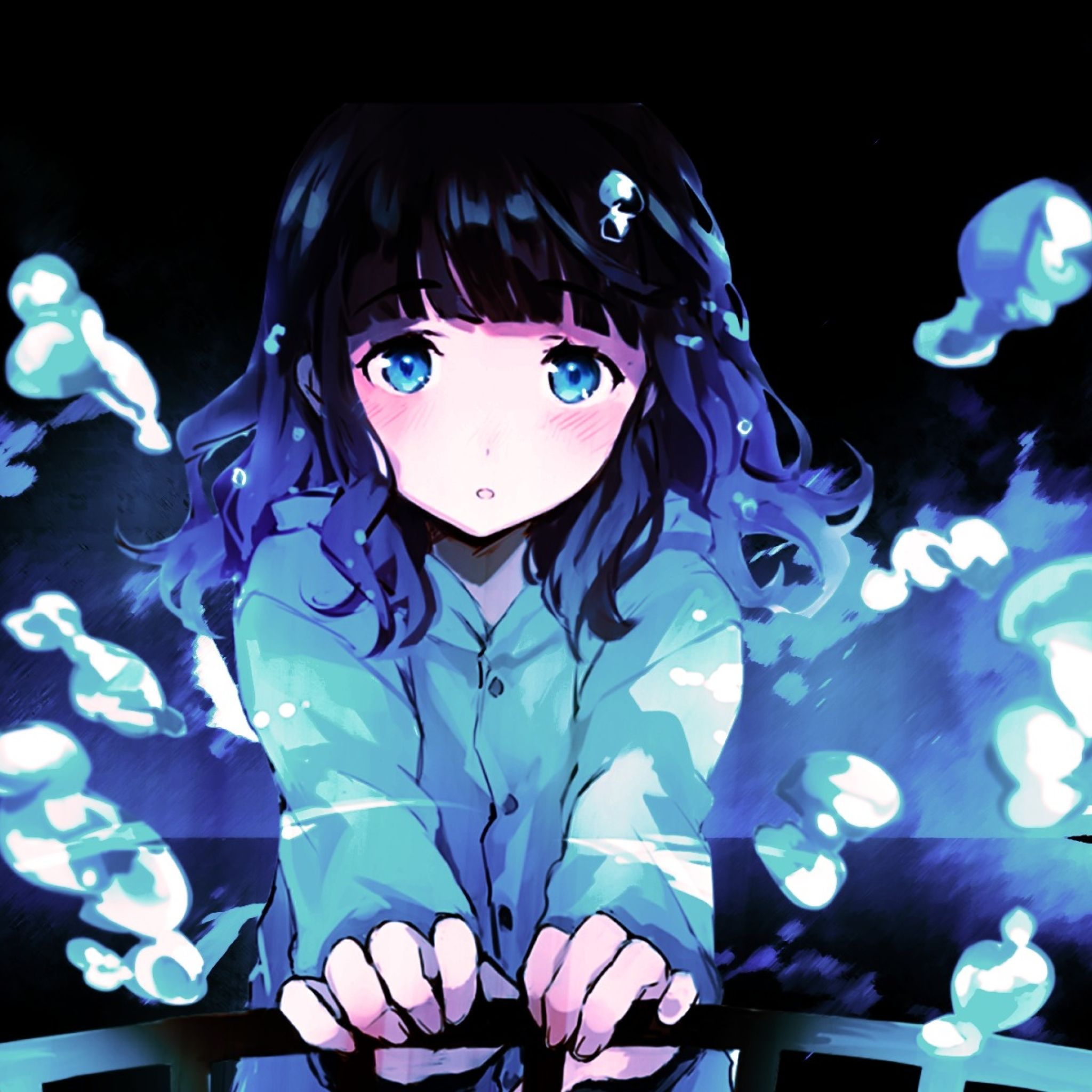 2048x2048 Anime Sad Girl Ipad Air Wallpaper, HD Anime 4K