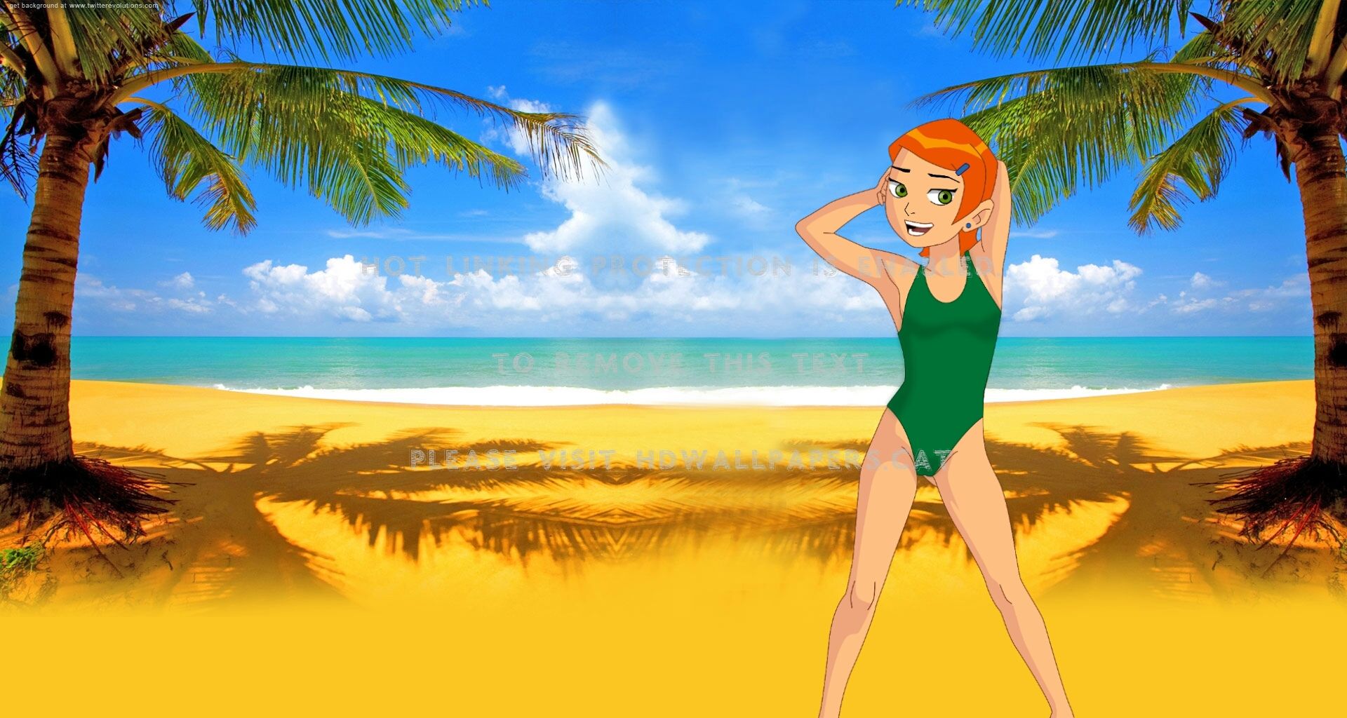 gwen at the beach ben 10 tv series tennyson