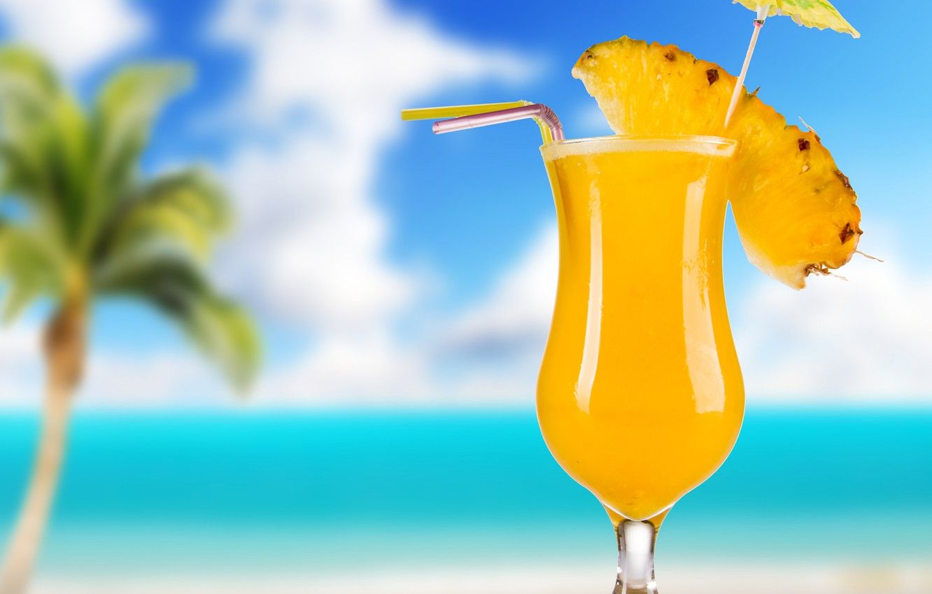 Wallpaper sea, the sky, Palma, table, glass, cocktail, summer