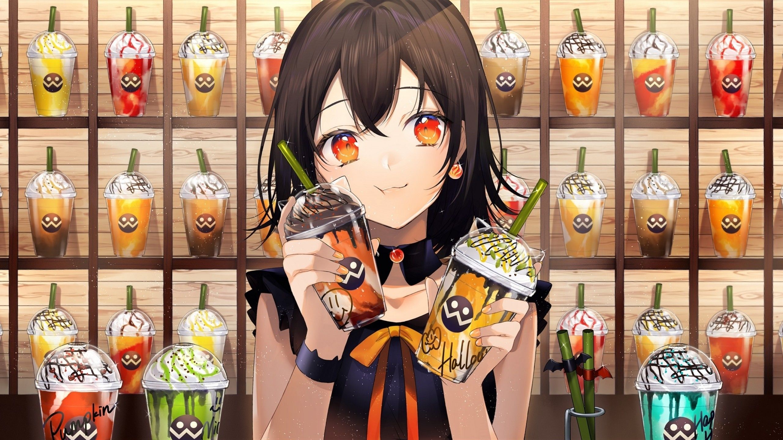 Download 2560x1440 Anime Girl, Waitress .wallpapermaiden.com