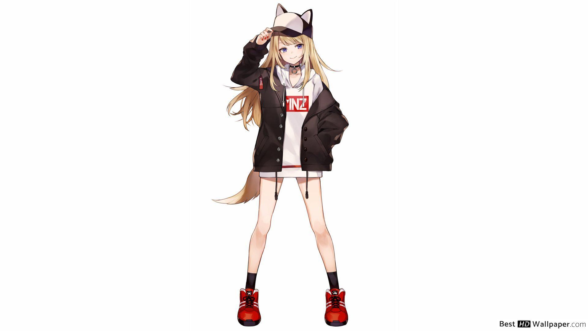 Anime blonde girl HD wallpaper download