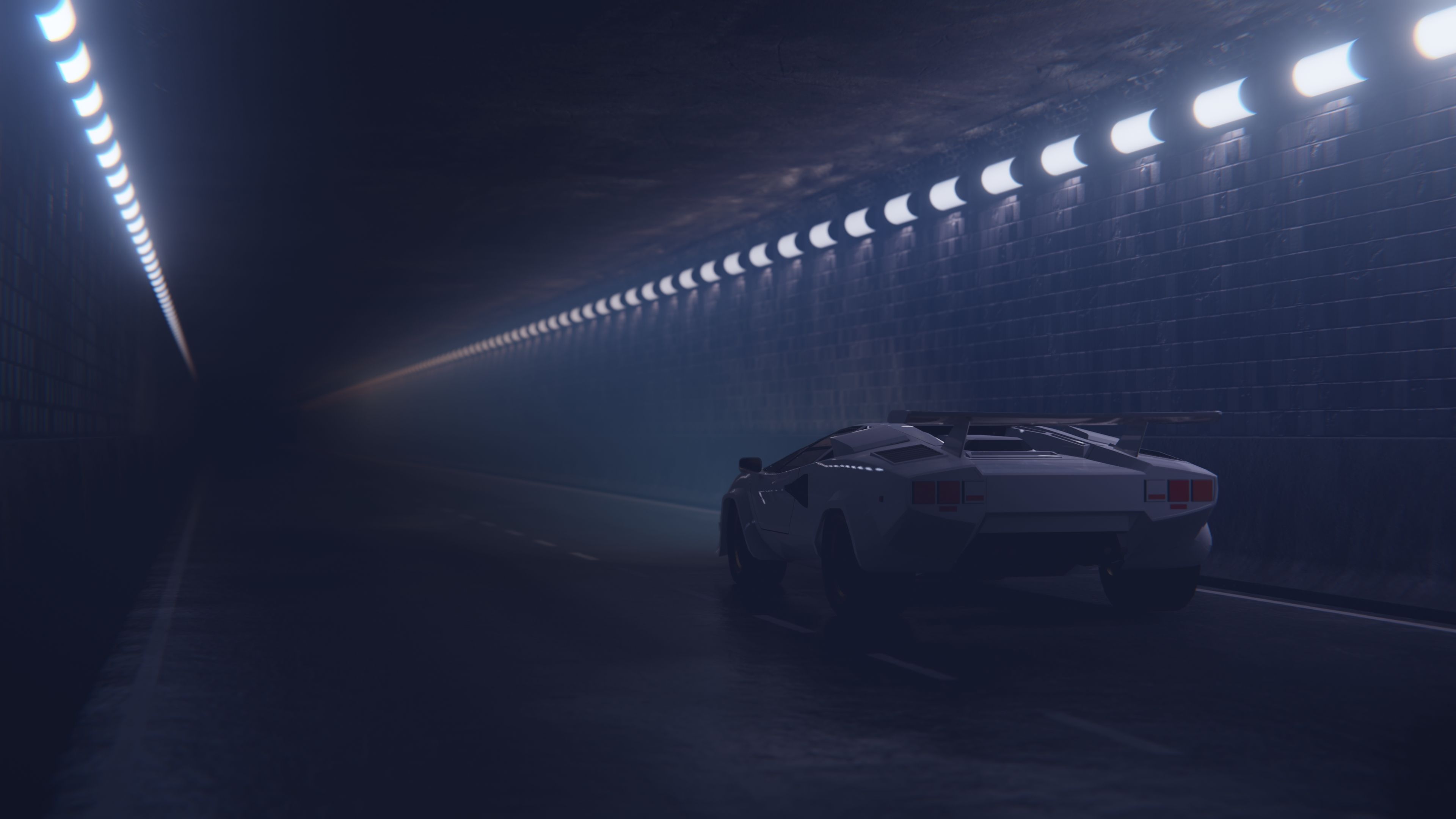 Wallpaper 4k Foggy Tunnel Lamborghini 4k Wallpaper, Artist