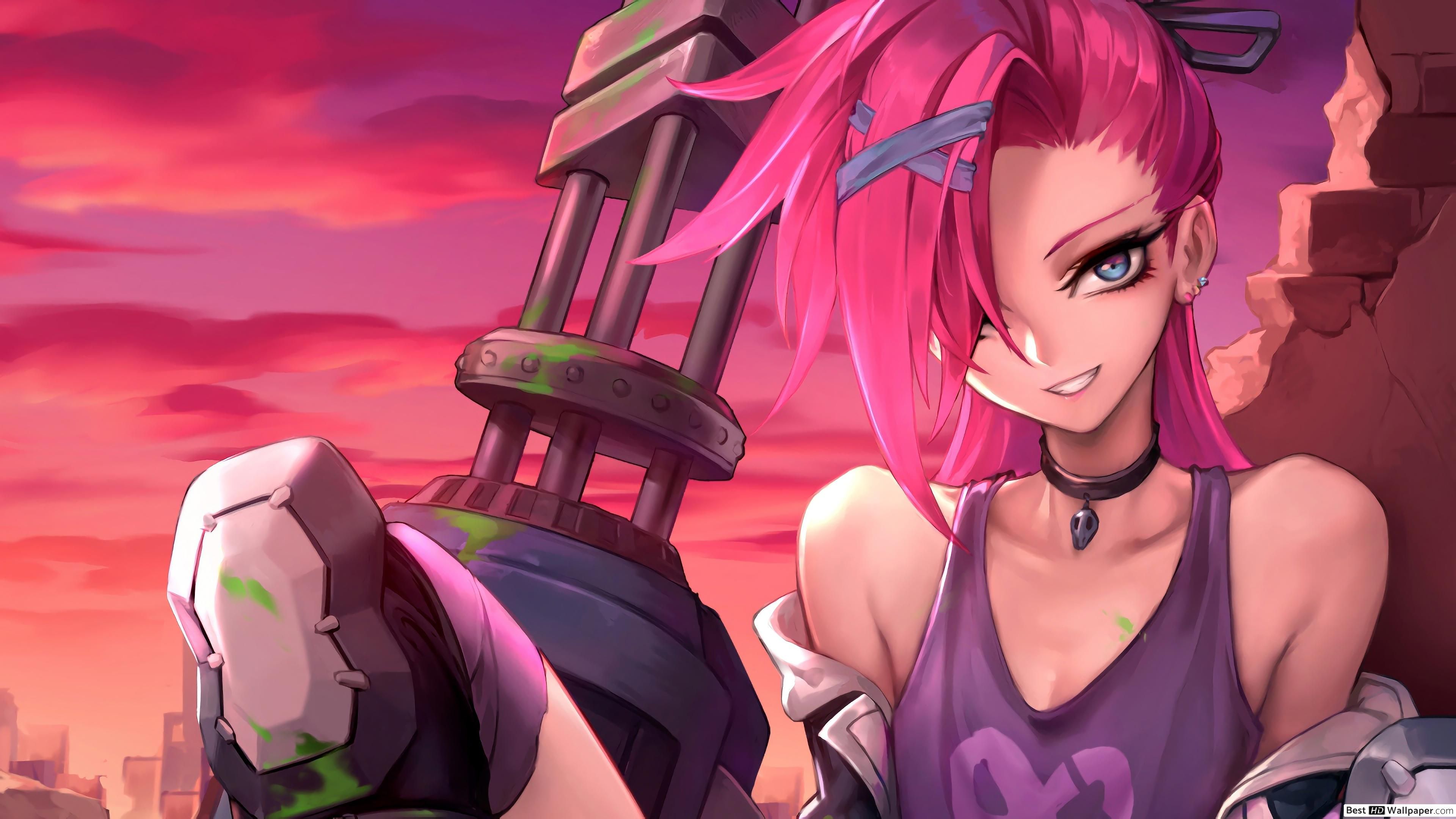 League of Legends (LOL), Jinx (Anime Fanart) HD wallpaper download