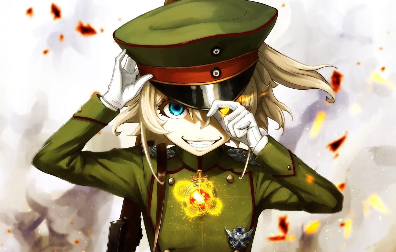 Anime Girl Wearing Army Uniform Vector T Graphic by jellybox999 · Creative  Fabrica