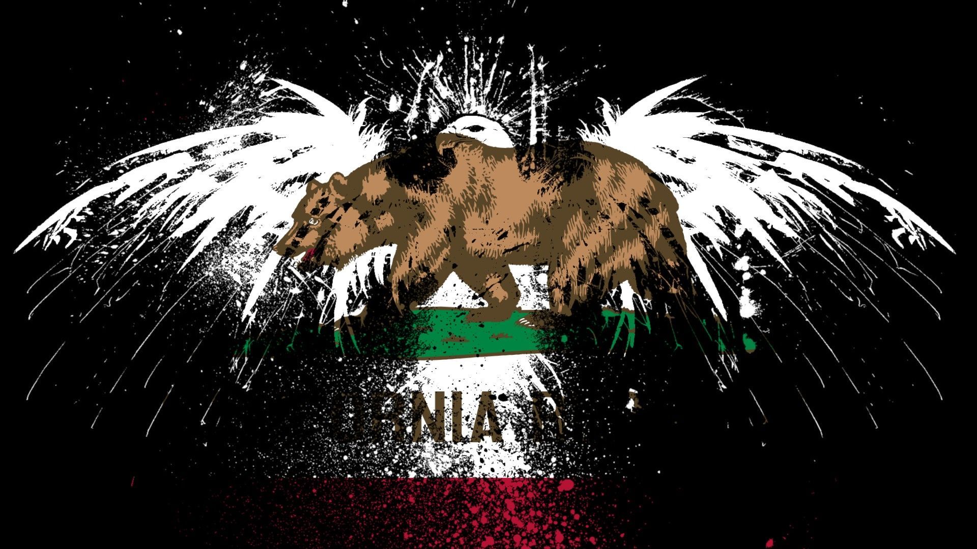 California Flag Eagle Flag Background HD Desktop Wallpaper