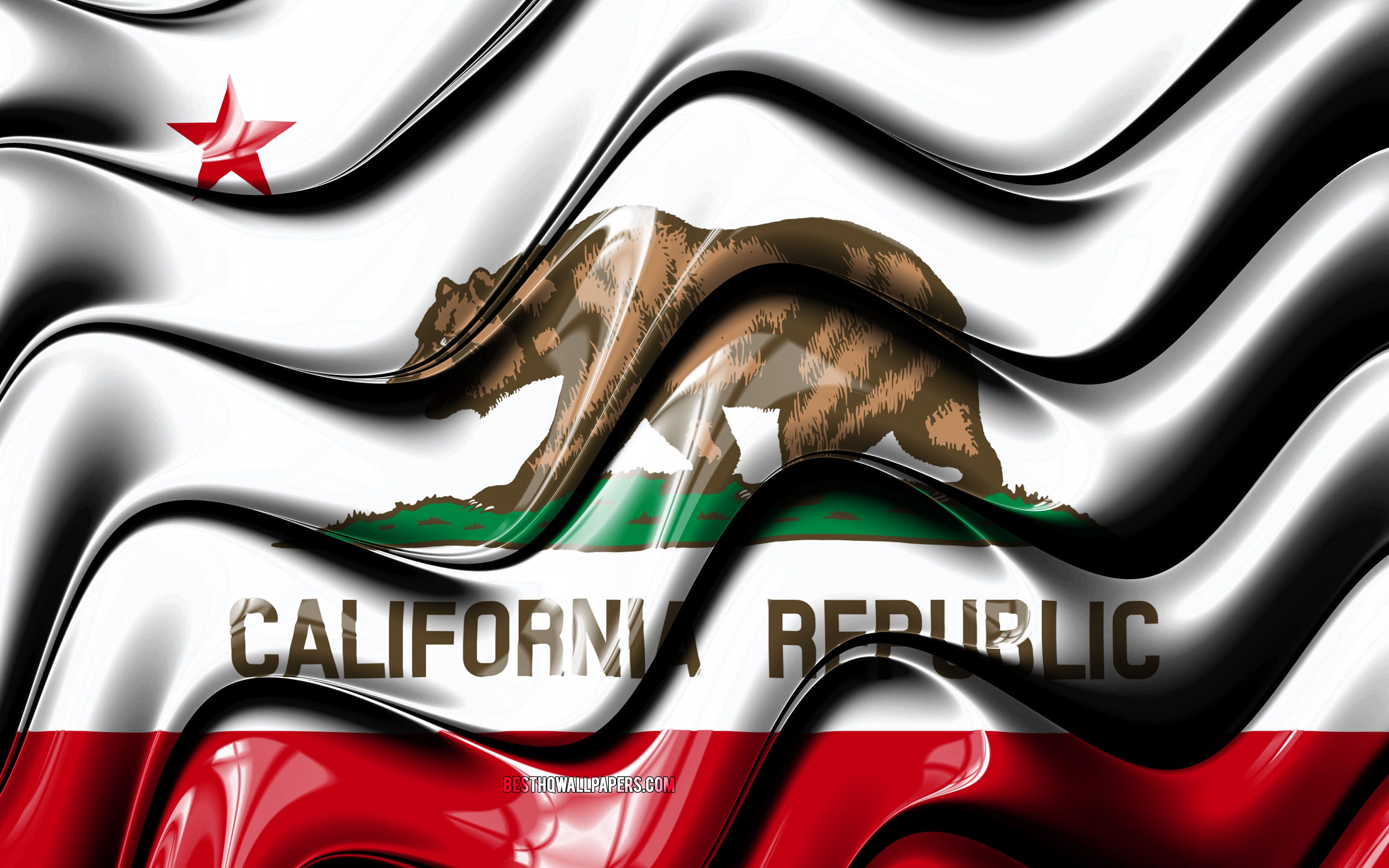 Download wallpaper California flag, 4k, United States of America