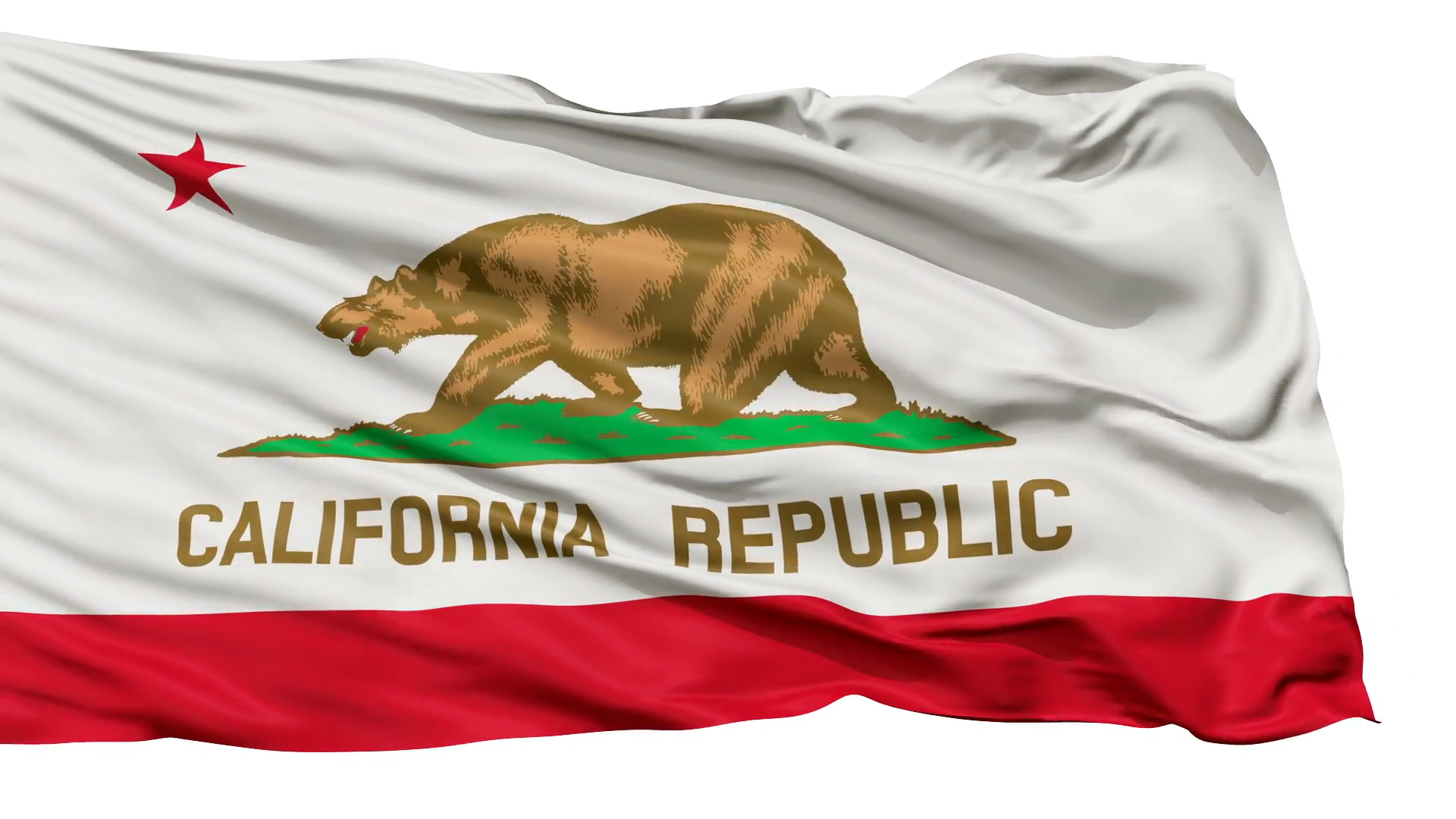 California Flag Isolated Realistic Animation Seamless