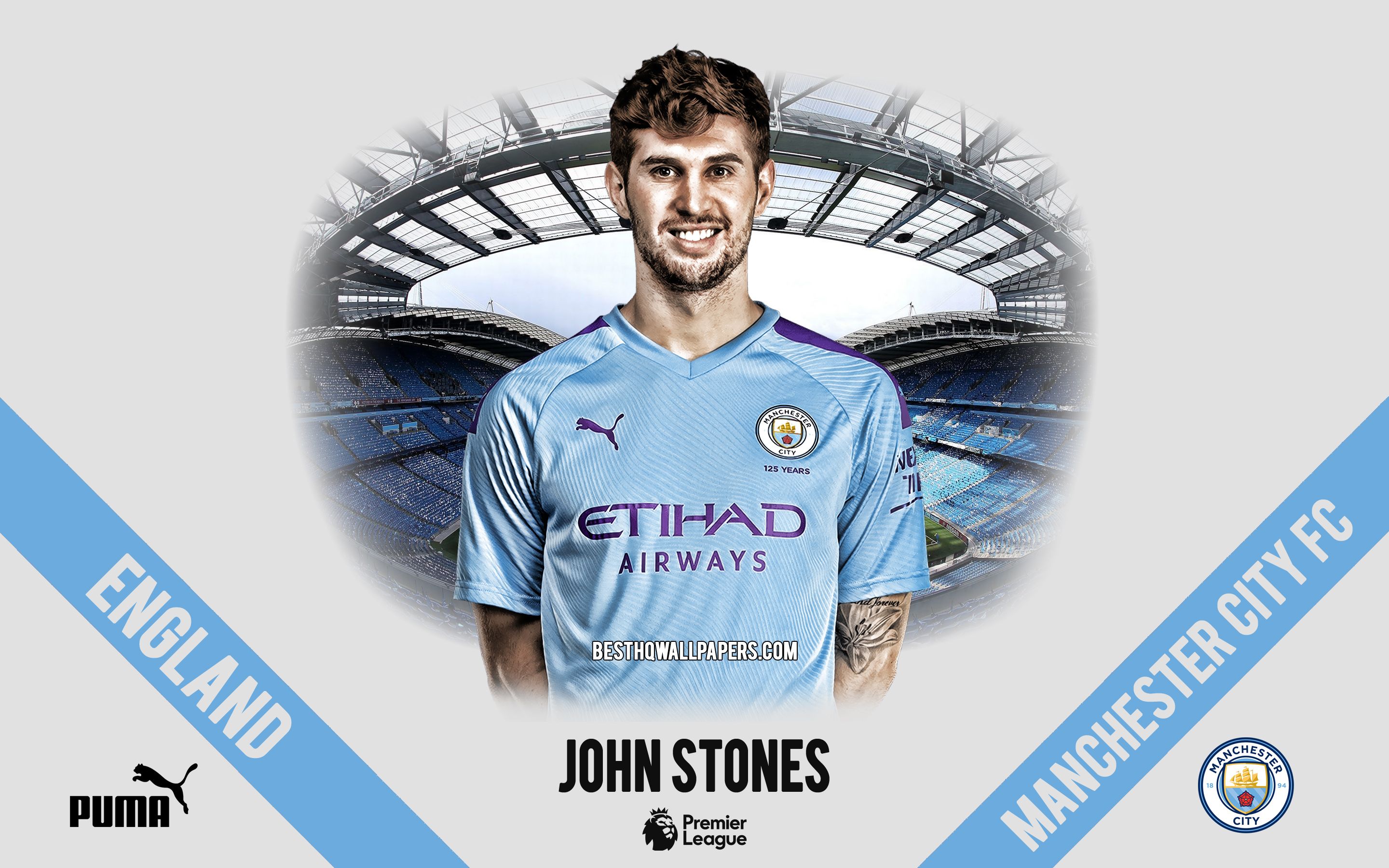 Download wallpaper John Stones, Manchester City FC, portrait
