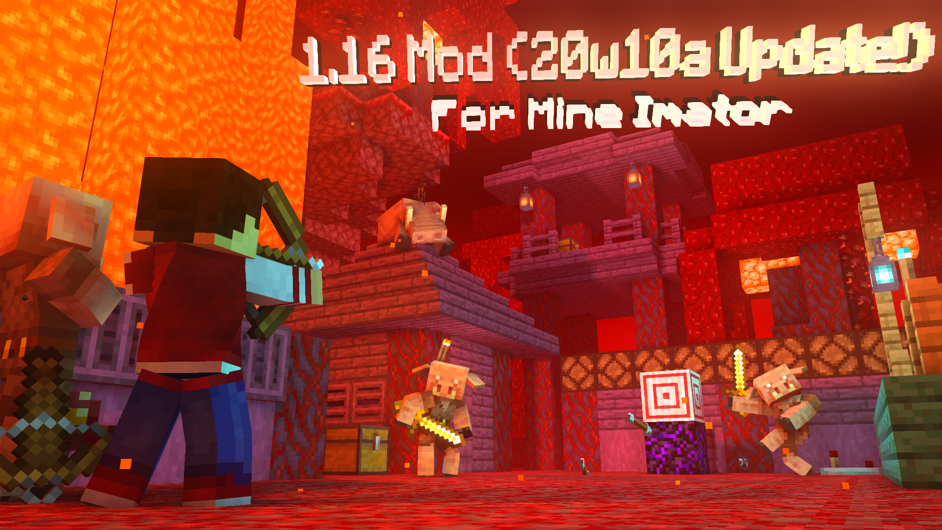 The improved version of my minecraft 1.16 wallpaper! : r/Minecraft