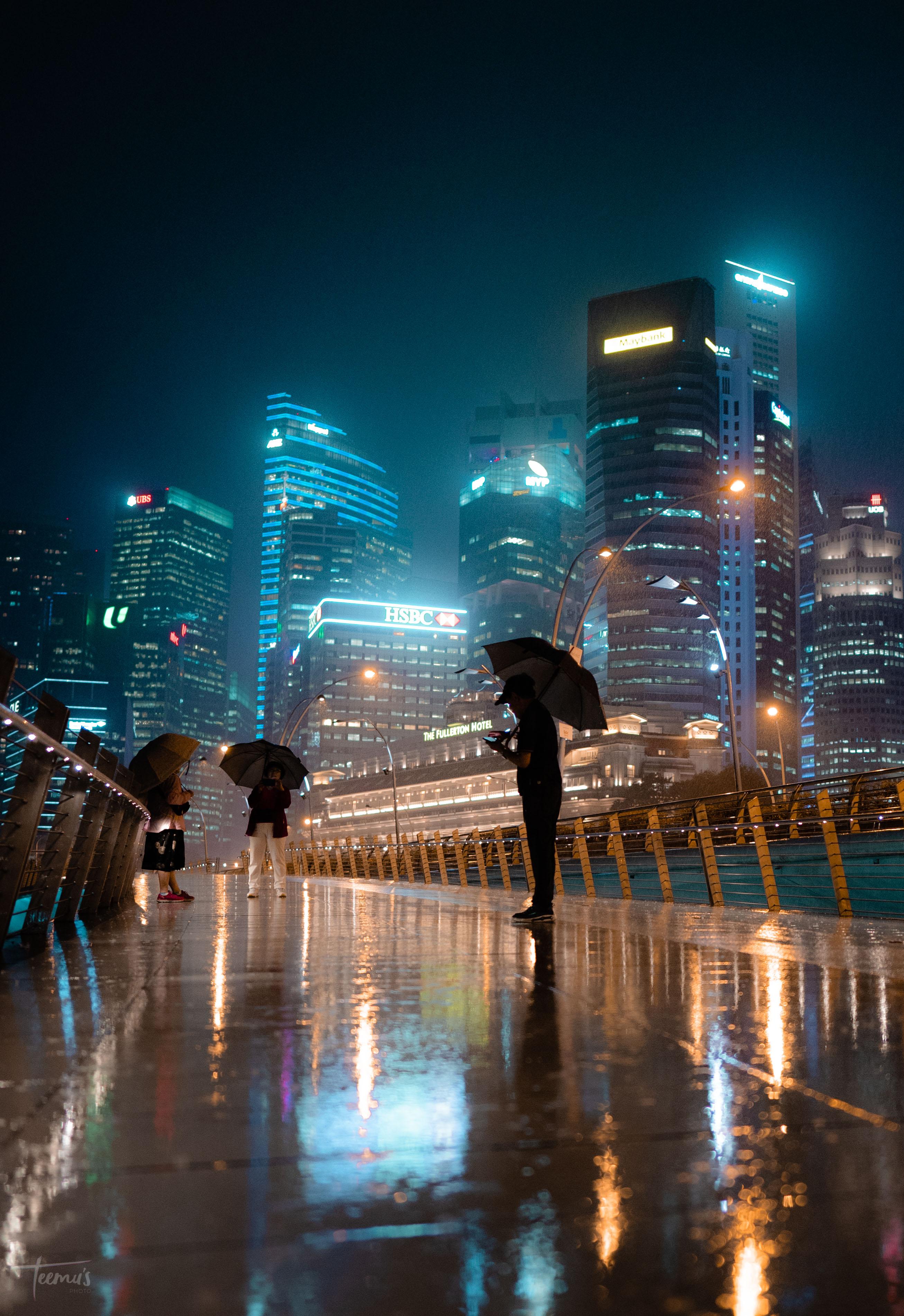 Singapore In The Rain (x Post R Cityporn). IPhone X Wallpaper