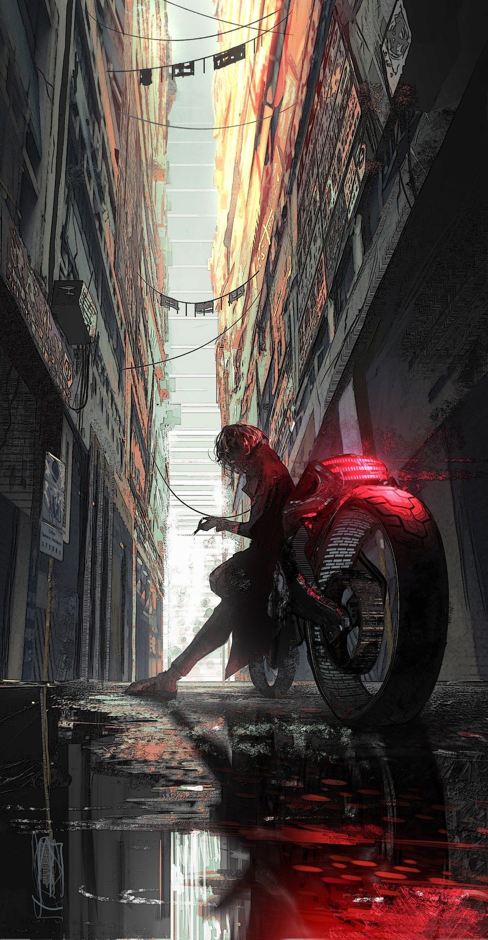 Wallpaper Motorcycle, Cyberpunk 2077, Cyberpunk for mobile and