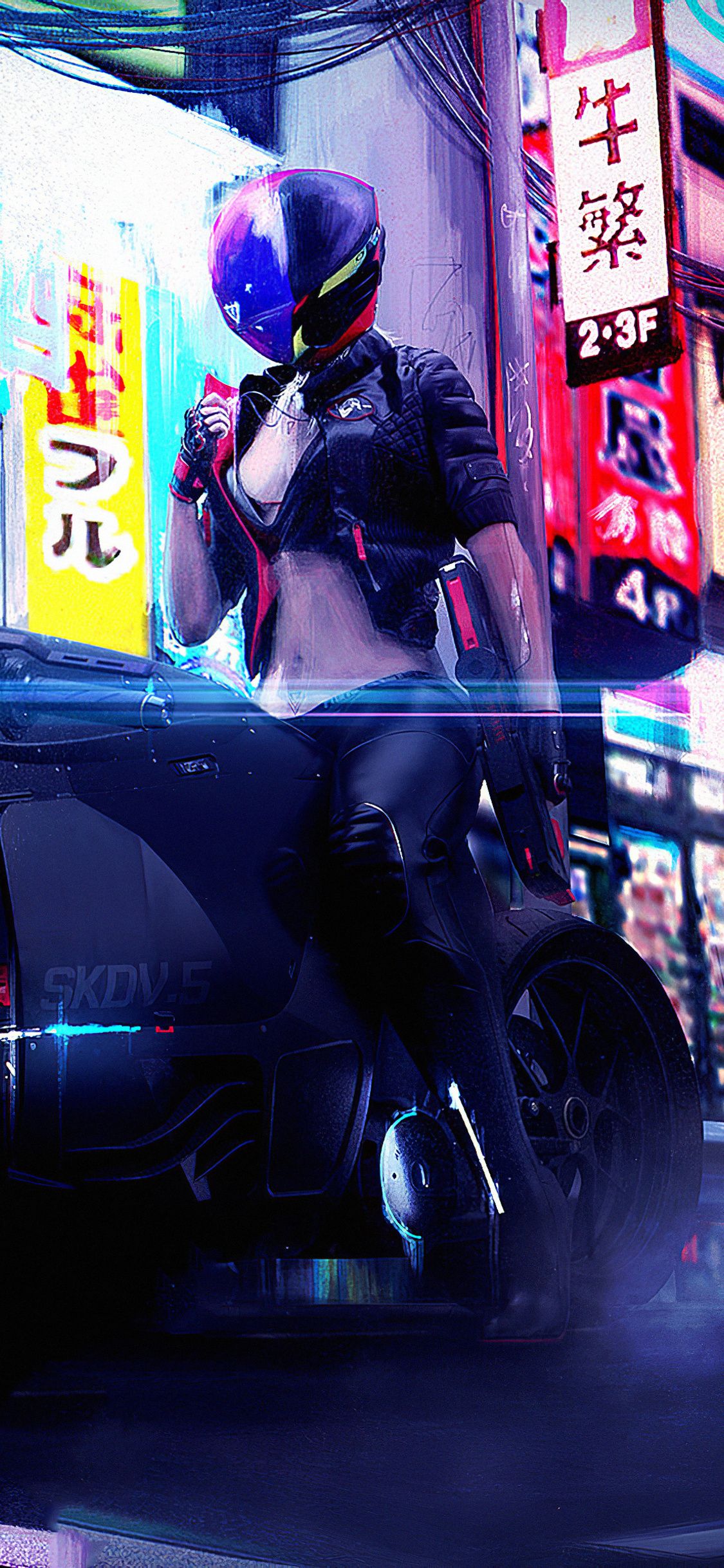 1125x2436 Anime Girl Cyberpunk Ride 4k Iphone XS,Iphone 10,Iphone X ,HD 4k  Wallpapers,Images,Backgrounds,Photos and Pictures