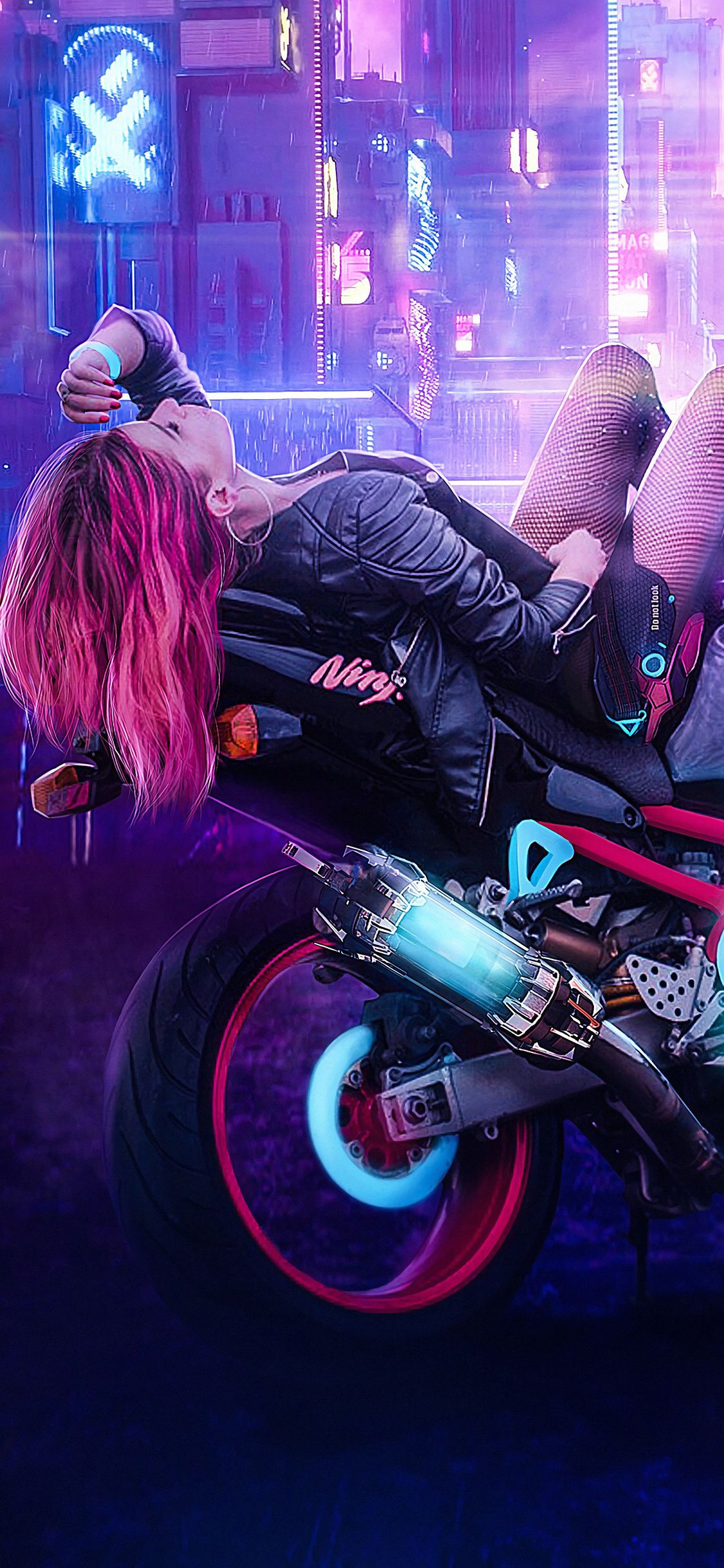 Cyberpunk Girl On Bike iPhone XS, iPhone iPhone X HD