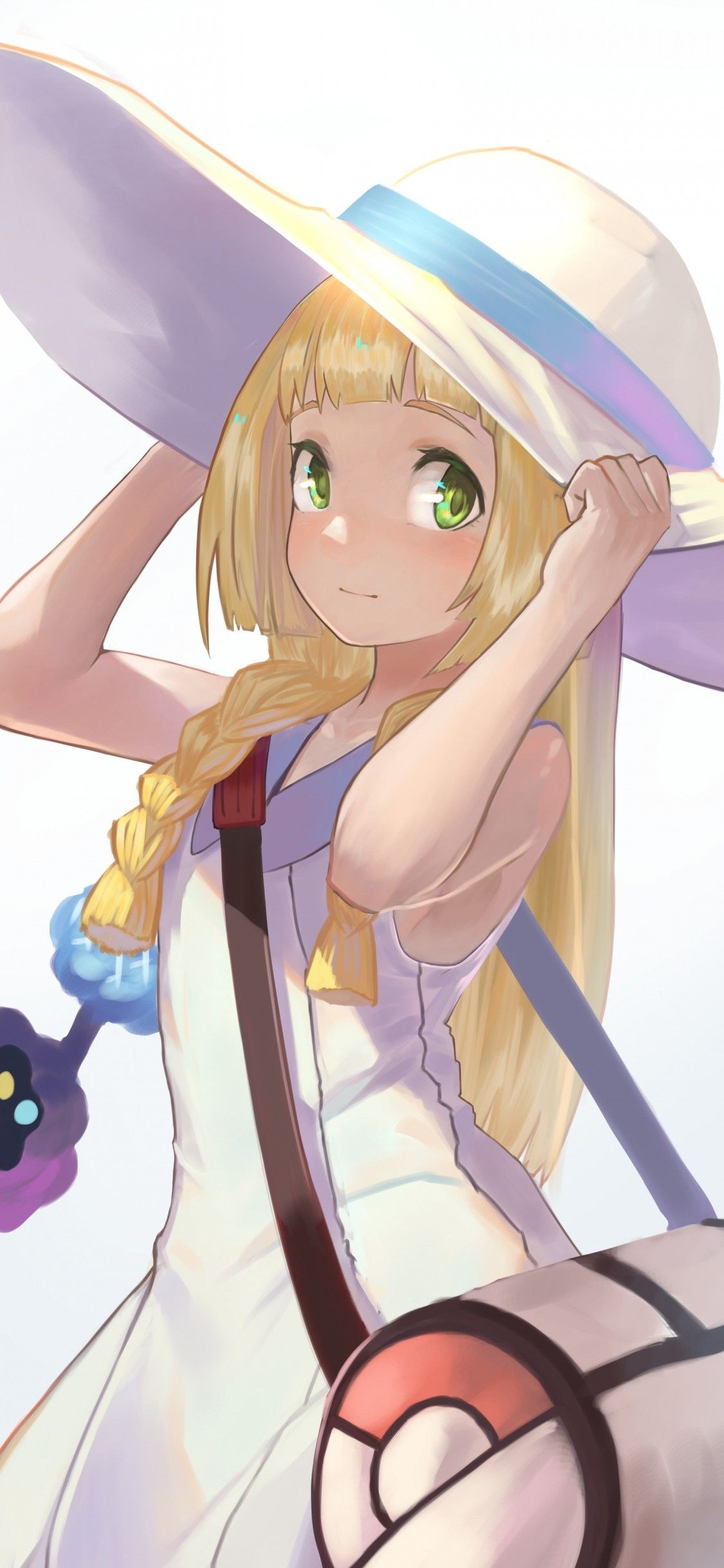 Download 1125x2436 Pokemon, Lillie, Blonde, White Dress, Braid Wallpaper for iPhone 11 Pro & X