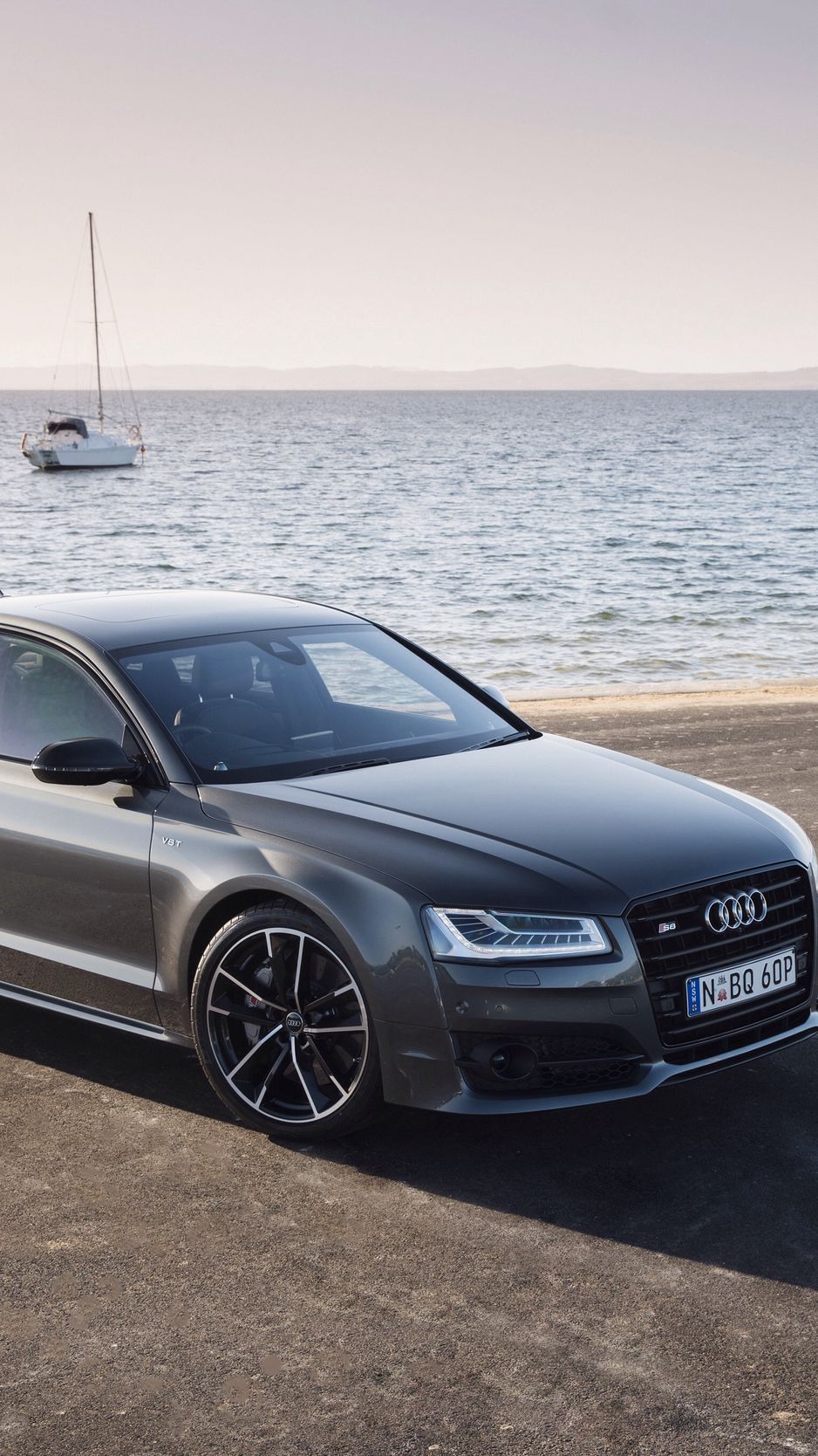 Download Wallpaper 938x1668 Audi, S Side View, Sea Iphone 8 7 6s