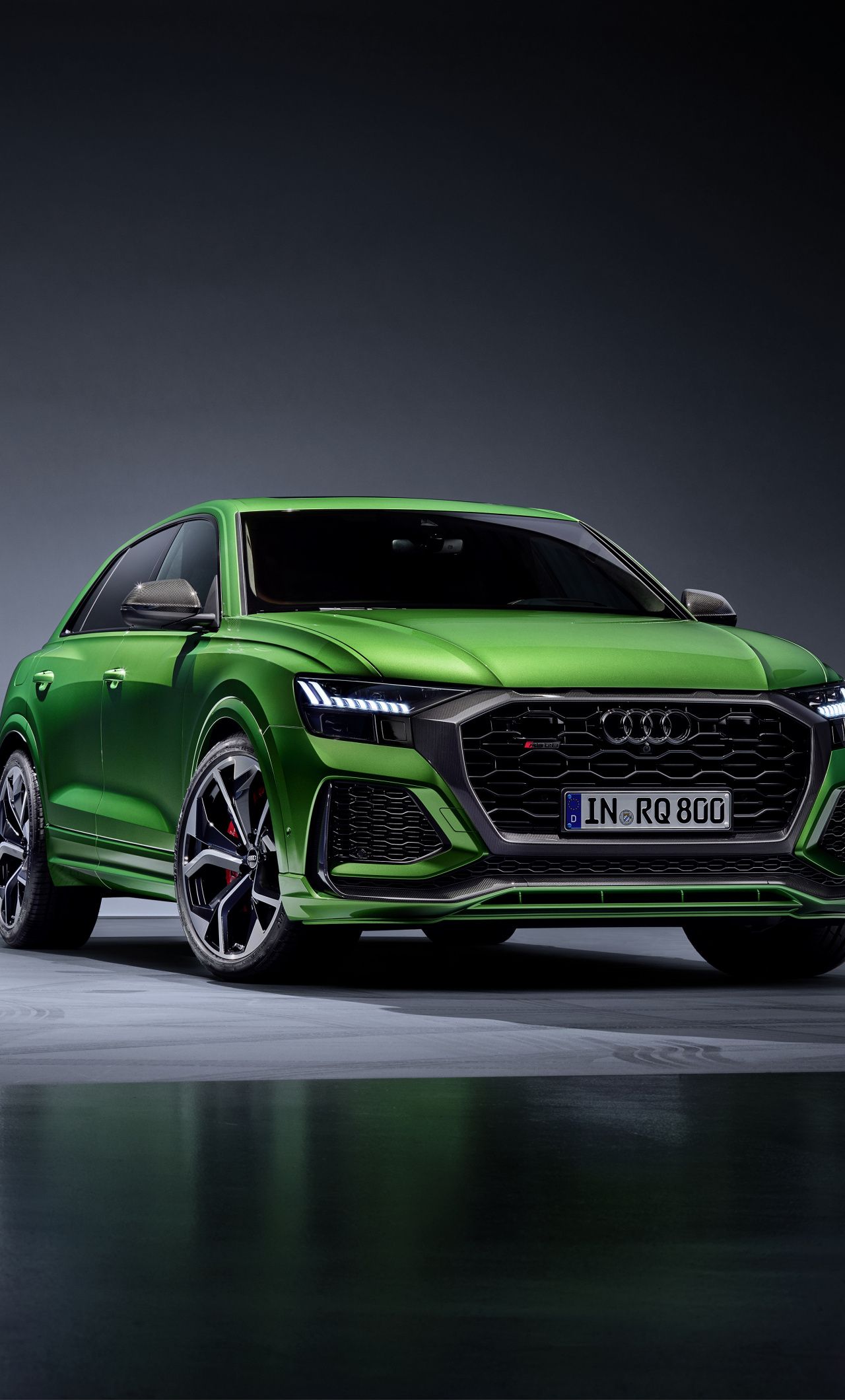 Download Audi Q luxurious SUV, green car wallpaper, 1280x2120