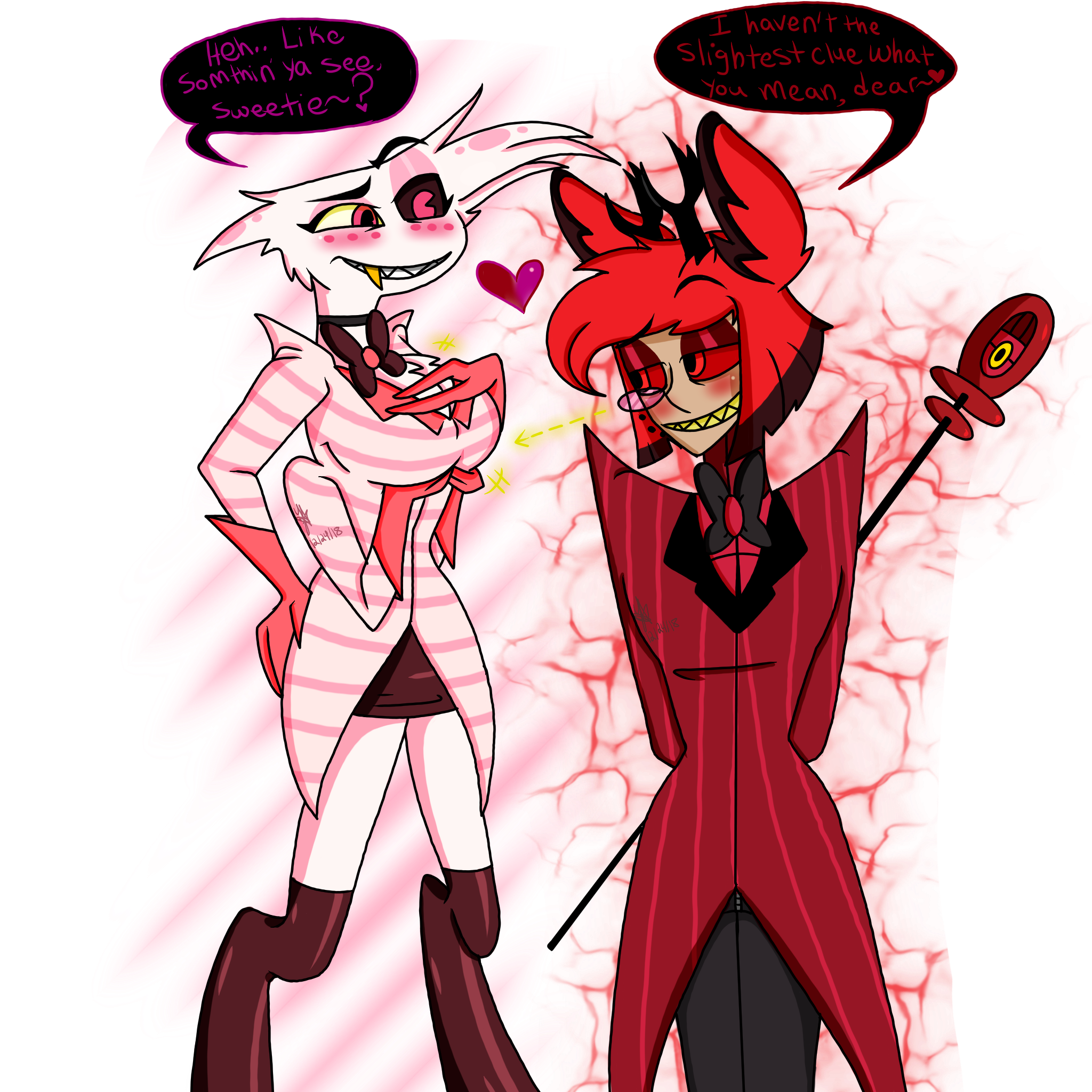 Hazbin Hotel Angel Dust X Husk - samyysandra 