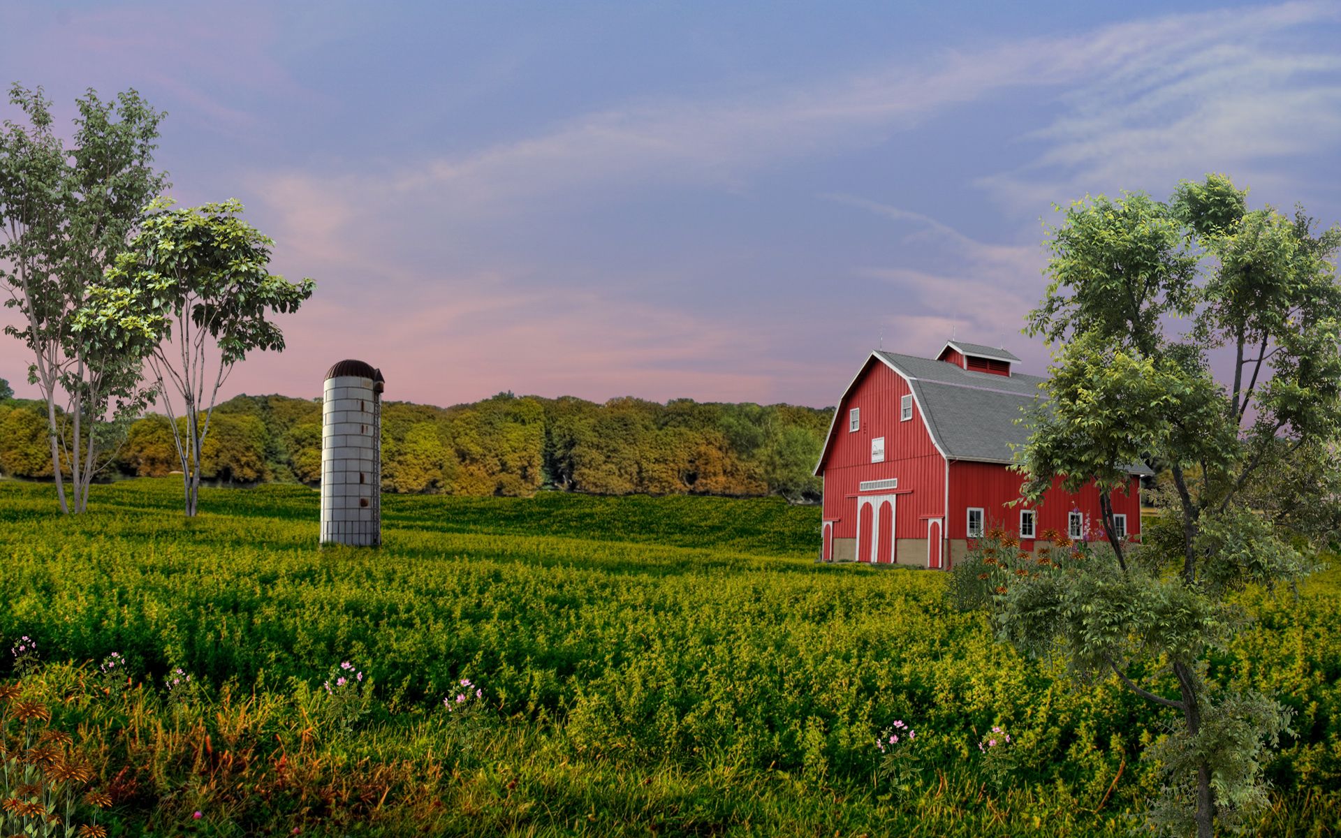Country Farm Wallpaper