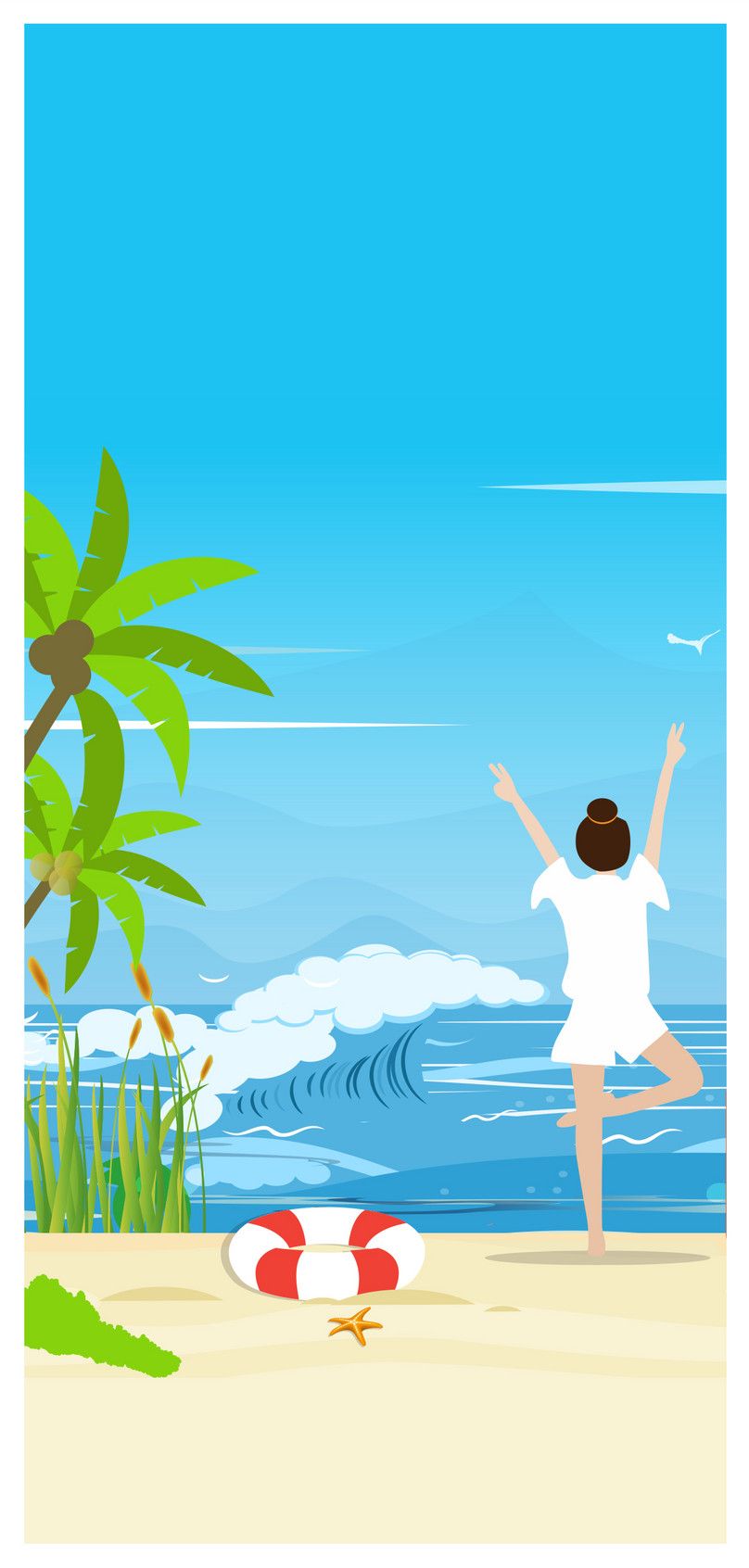 summer seaside cellphone wallpaper background image free