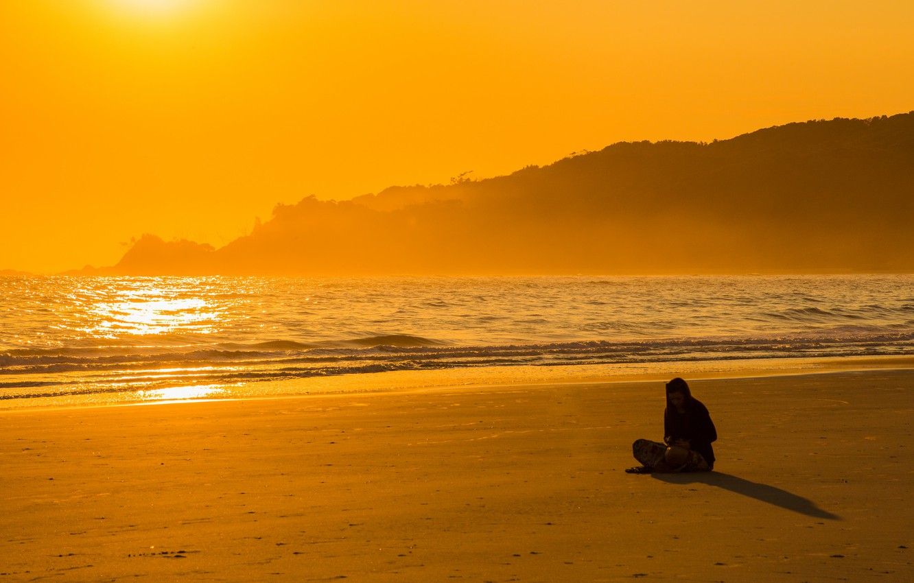 Wallpaper waves, girl, summer, beach, sea, ocean, sand, seaside