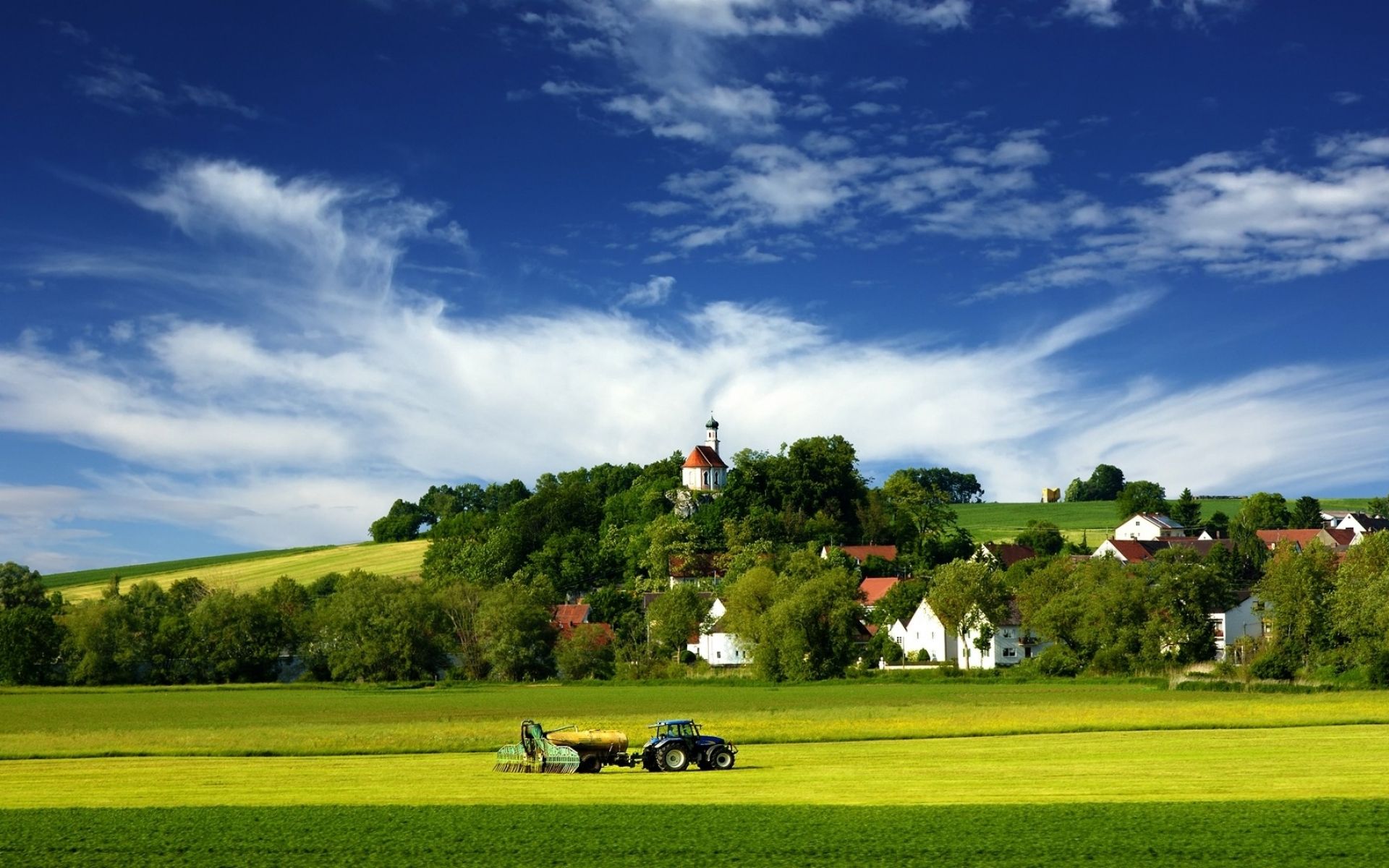Free download Tractor Village and Farm Country desktop wallpaper