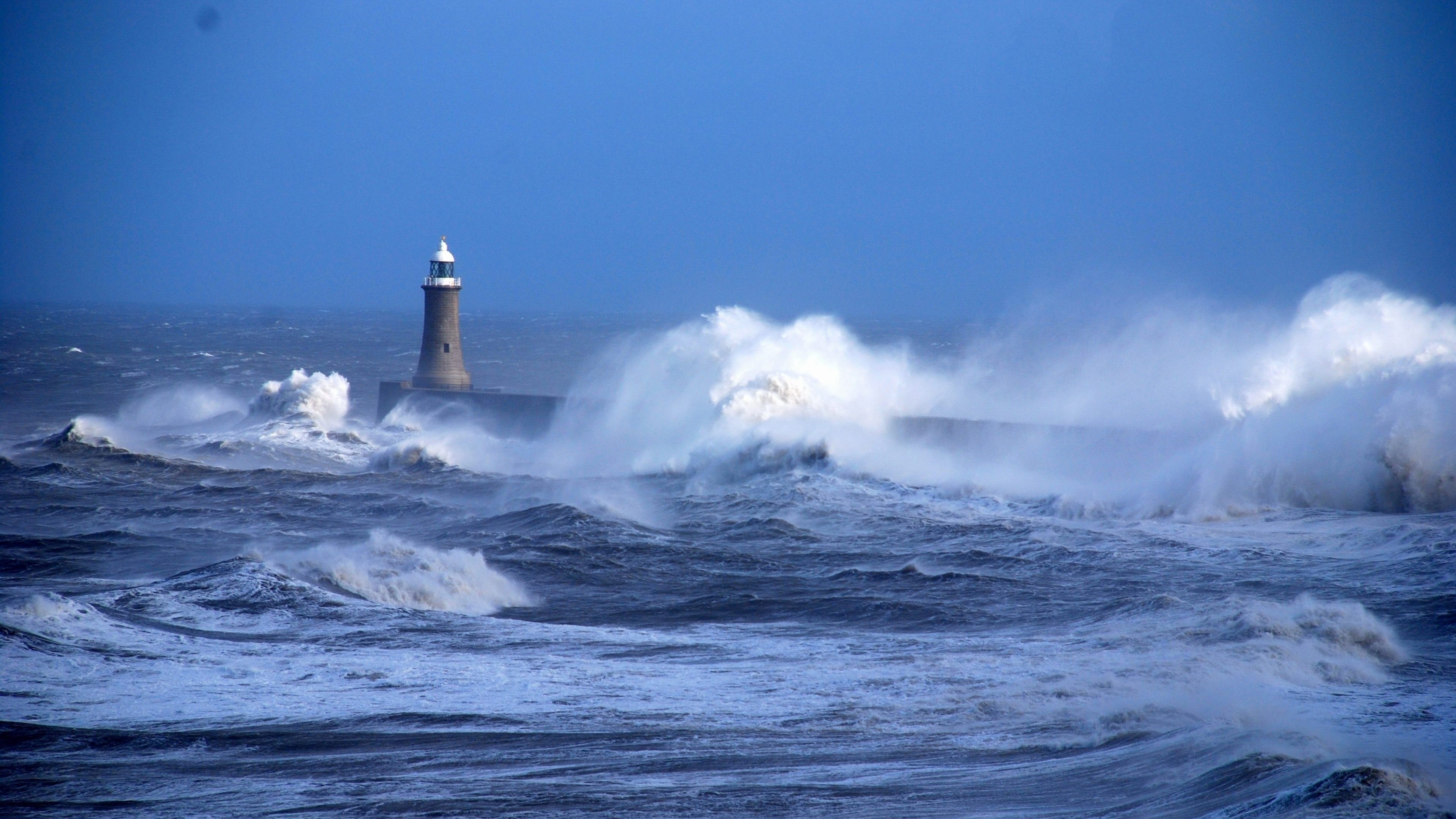 ocean storm and lighthouse 4k ultra HD wallpaper High quality walls