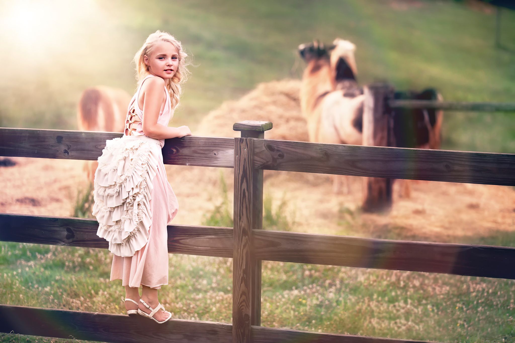 Photography Baby Girl Fence Country Farm Beauty Hd Wallpaper