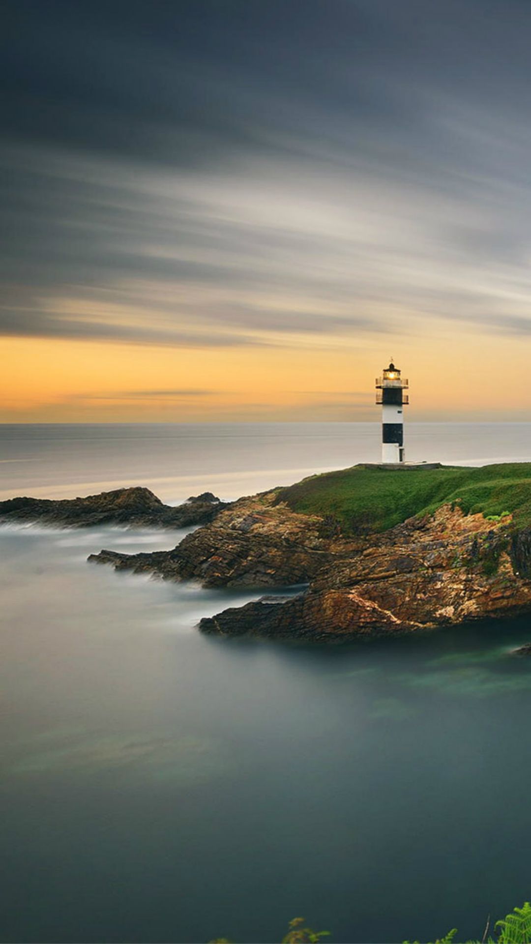 Beautiful Lighthouse Sunset Ocean iPhone 8 Wallpaper Free Download