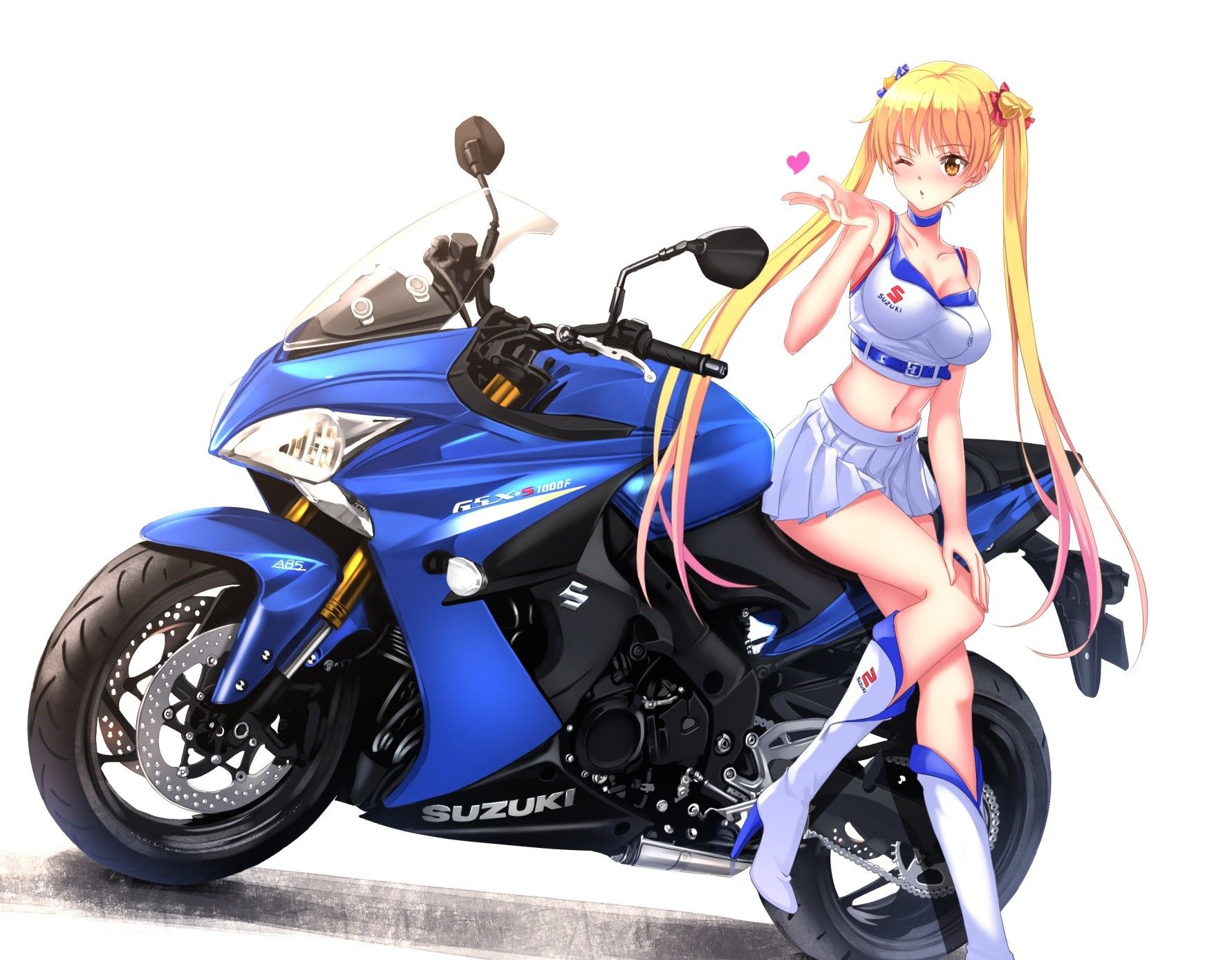 Anime Wallpaper HD: Anime Girl On Motorcycle Wallpaper