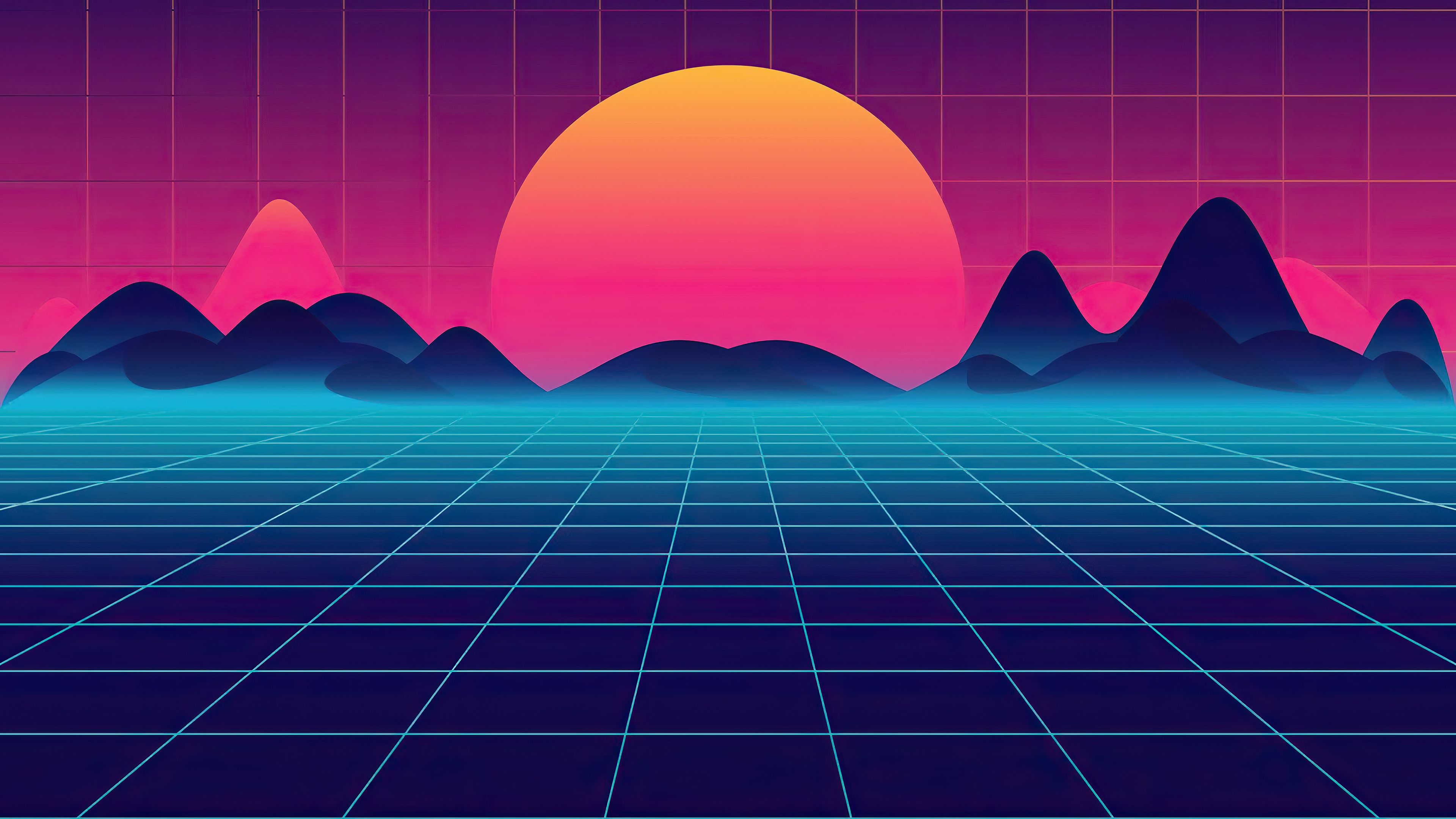 Retro Synthwave Sunrise 4k, HD Artist, 4k Wallpaper, Image, Background, Photo and Picture