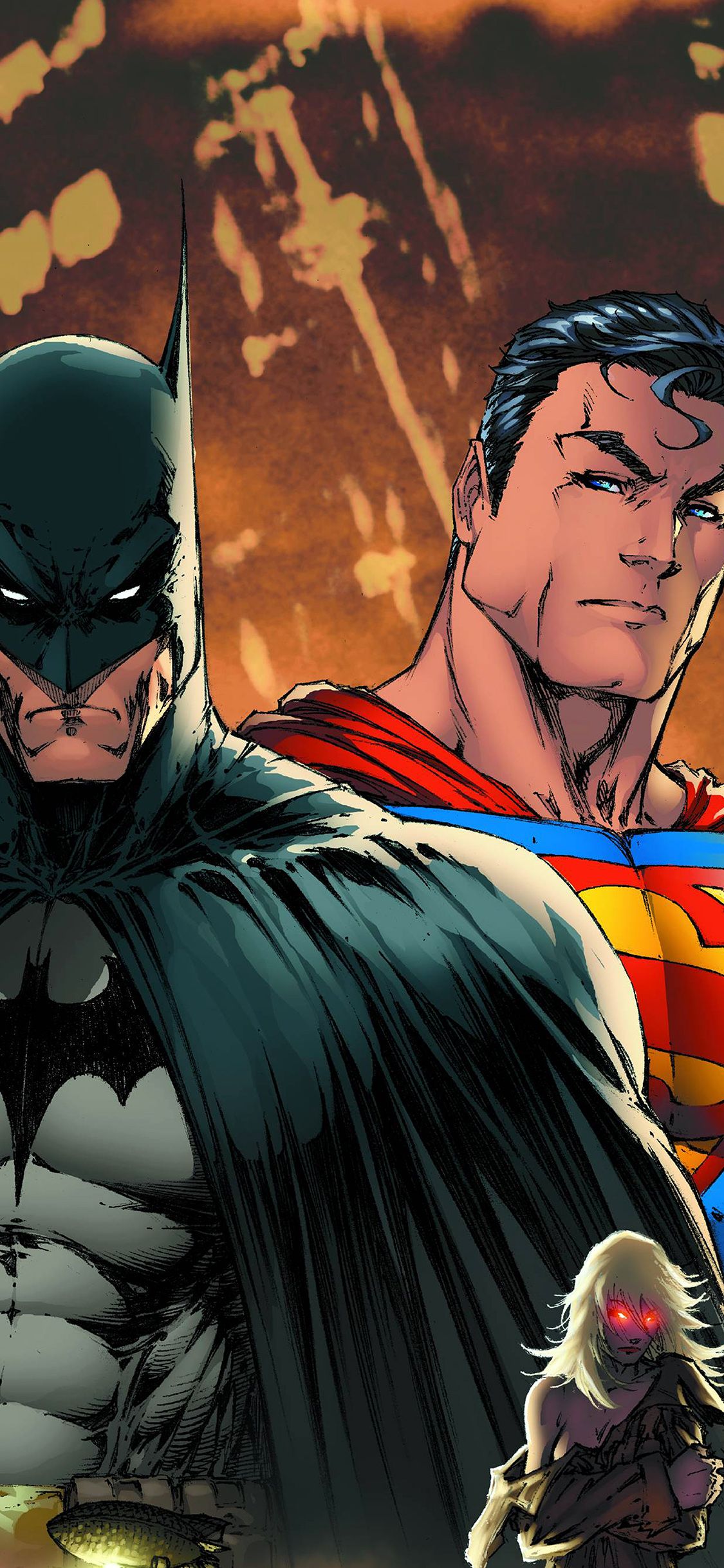 iPhone X wallpaper. superman batman art
