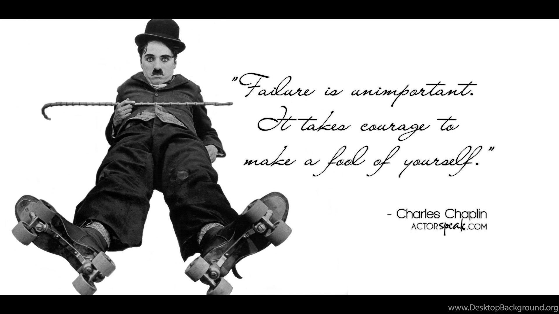 WALLPAPER: Charlie Chaplin Quote On Acting With Photo Desktop