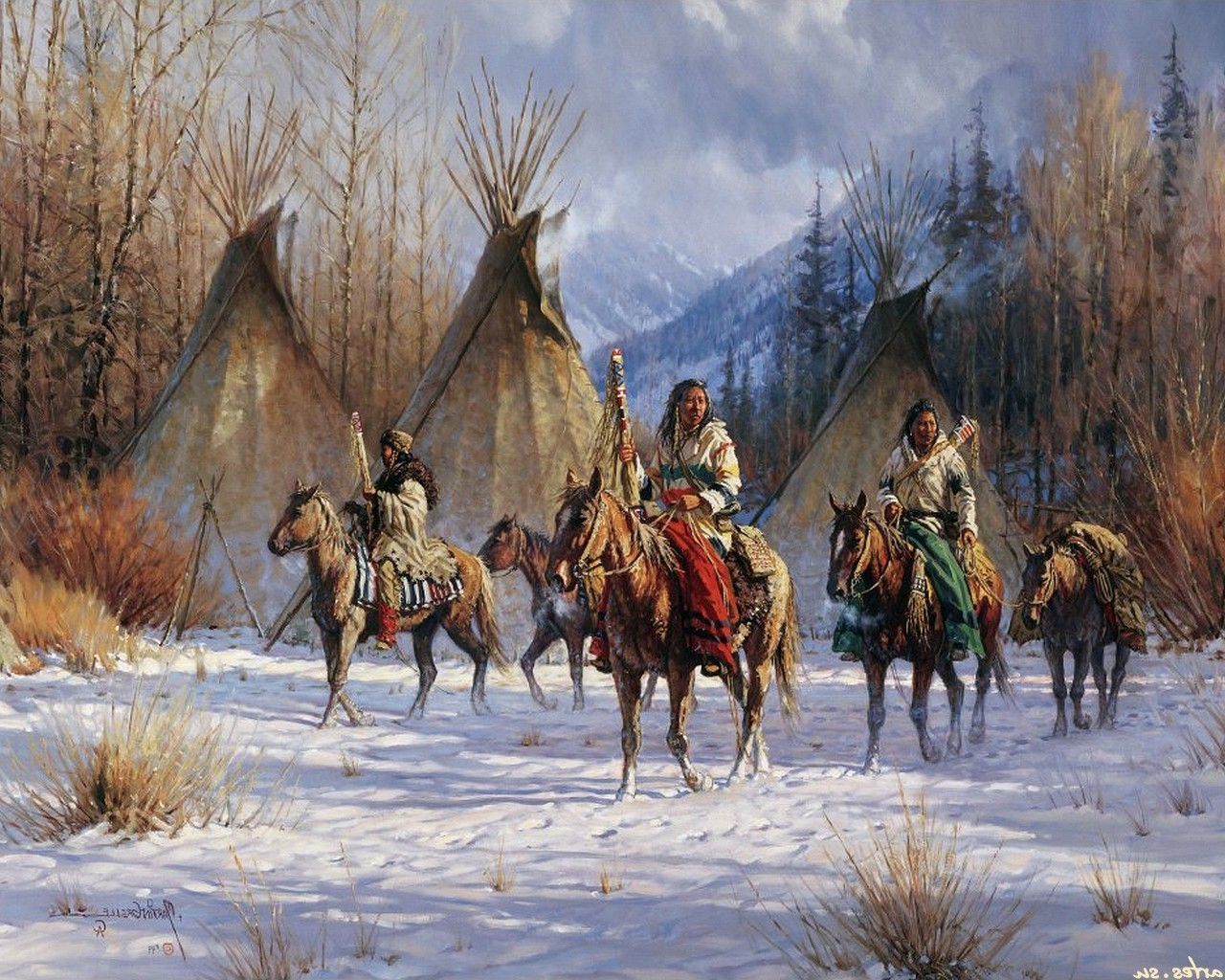 Native Americans, Nature, Artwork Wallpaper HD / Desktop
