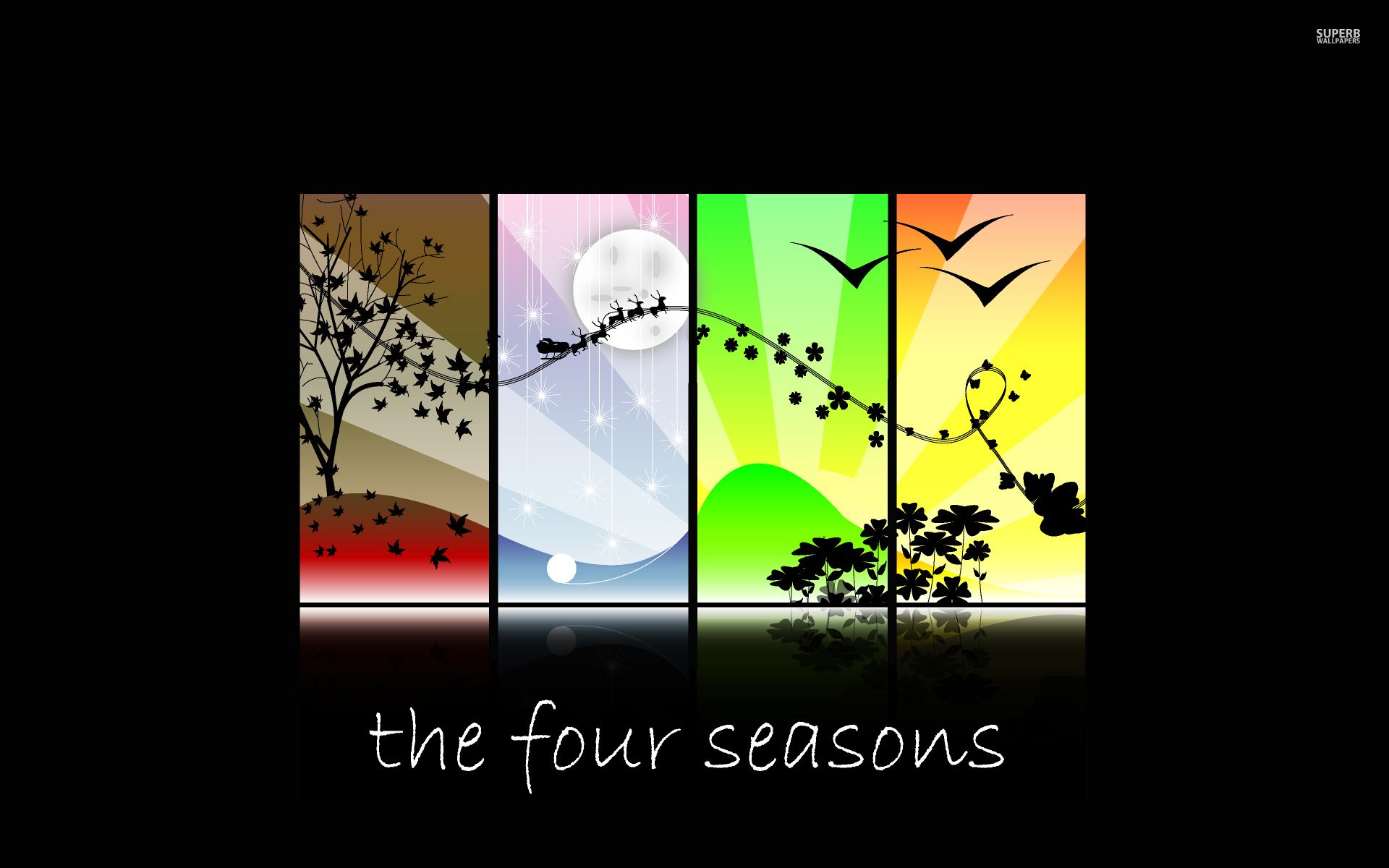 The four seasons, winter, spring, autumn, fall, summer, artistic