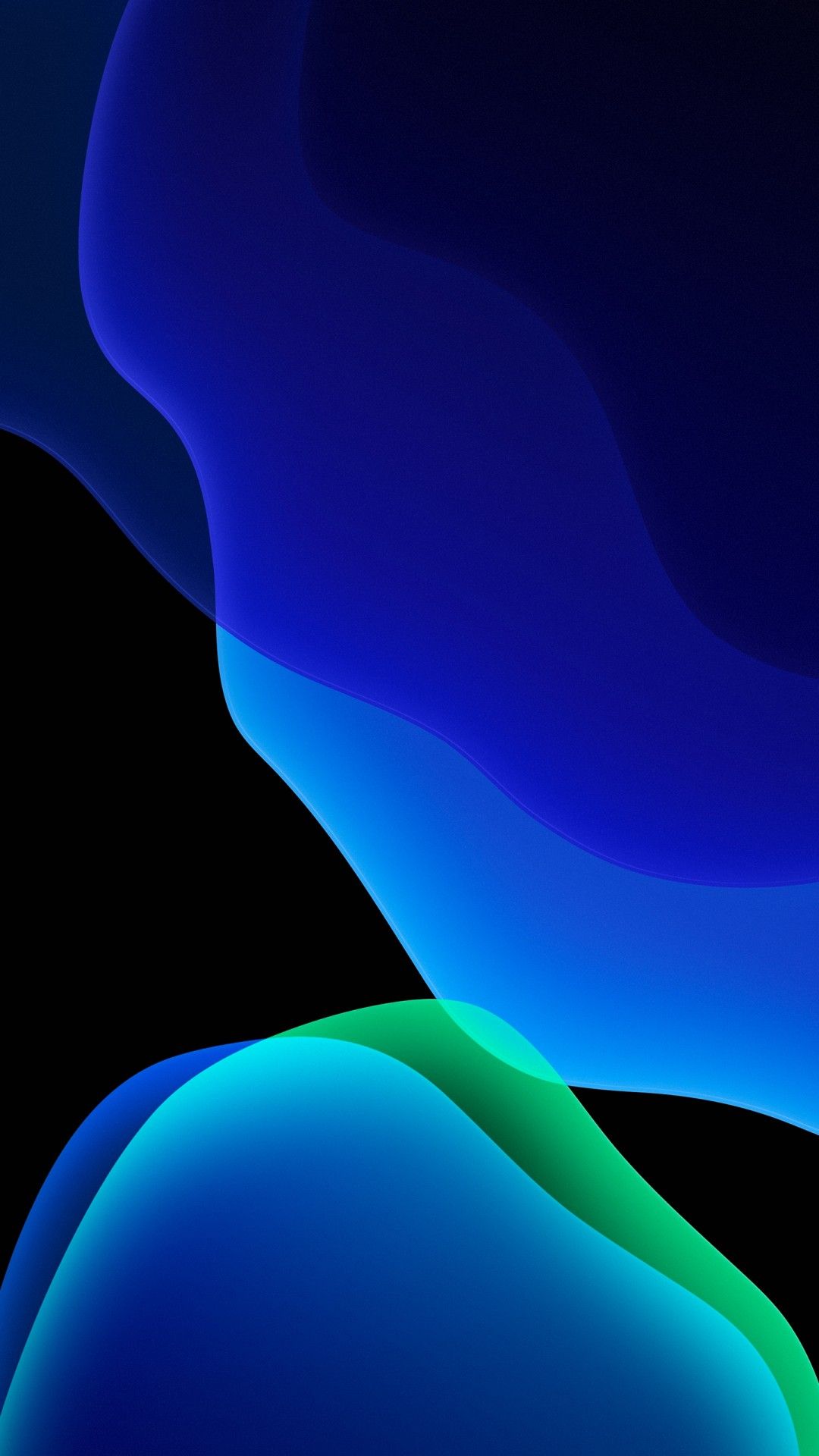 iOS 13 iPadOS Dark Mode Blue Wallpaper
